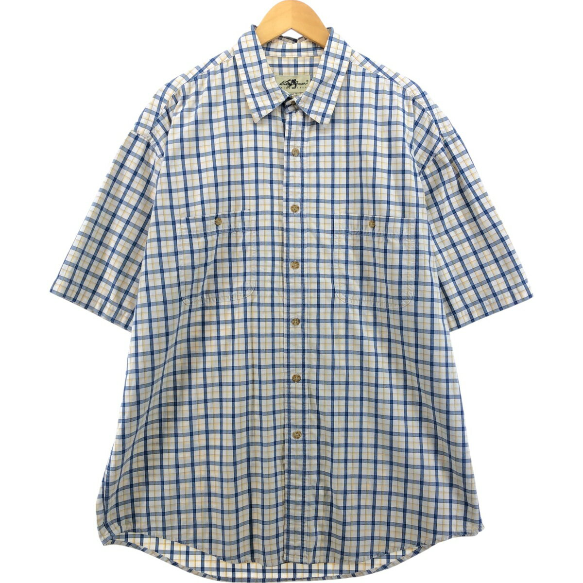 古着 エディーバウアー Eddie Bauer 半袖 コットン チェックシャツ メンズL相当 /eaa563547 【中古】 【250705】