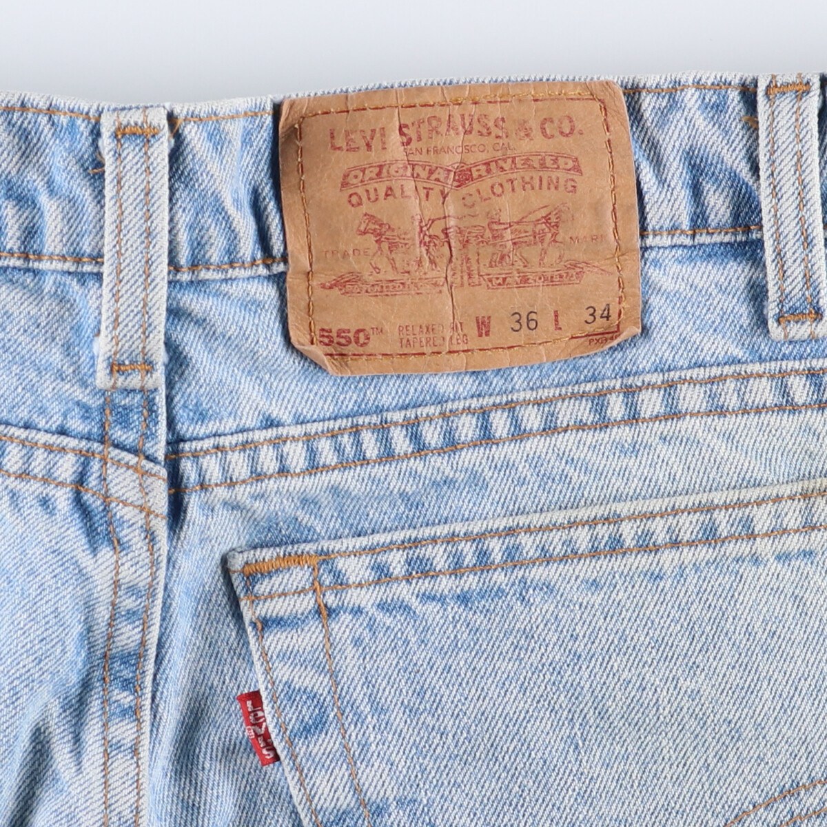 古着 90'S リーバイス Levi's 550 RELAXED FIT TAPERED LEG テーパードデニムパンツ USA製 メンズw36相当 ヴィンテージ /eaa563954 【中古】 【250704】