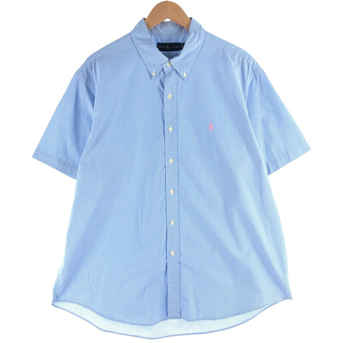 樂天商城 - 古着 ラルフローレン Ralph Lauren ギンガムチェック 半袖 ボタンダウン チェックシャツ メンズXXL相当 /eaa564021 【中古】 【250704】