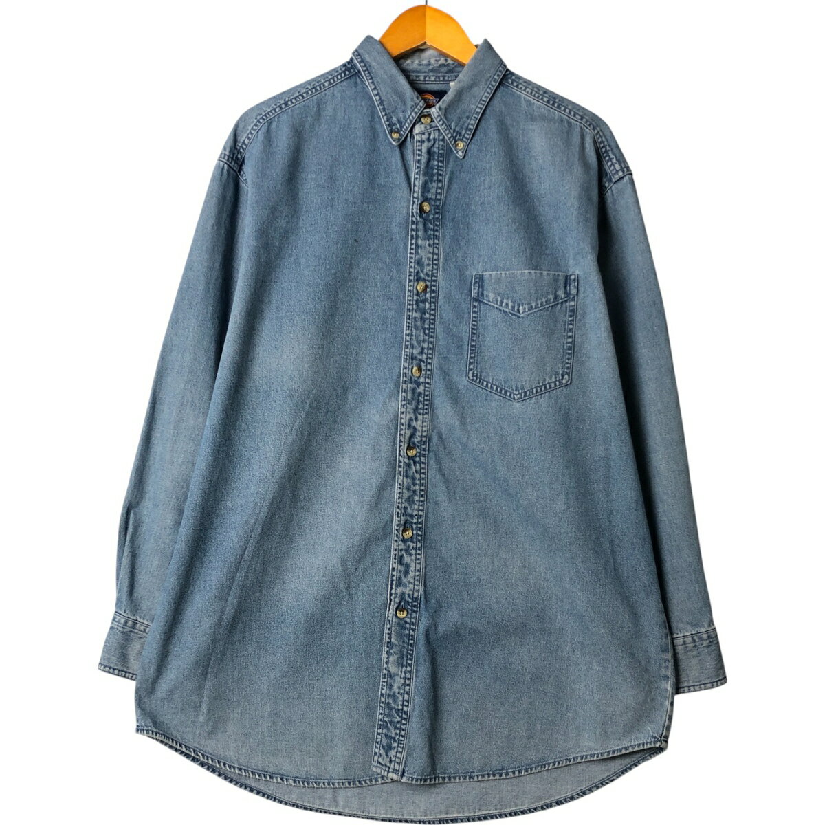 古着 ディッキーズ Dickies 長袖 ボタンダウンデニムシャツ メンズL相当 /eaa564118 【中古】 【250704】 【SS2603_30】