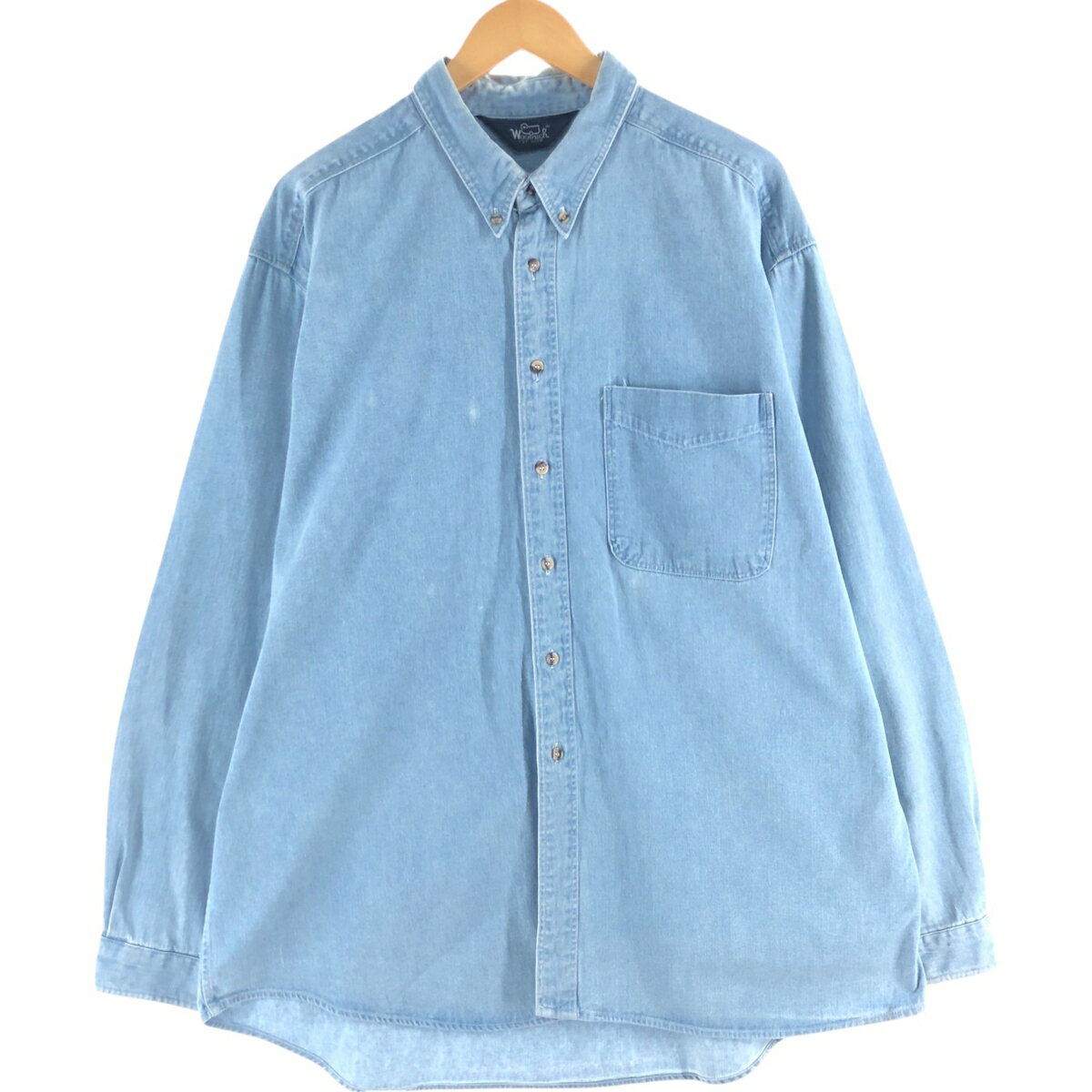 古着 80'S ウールリッチ WOOLRICH 長袖 ボタンダウンデニムシャツ メンズXL相当 ヴィンテージ /eaa564119 【中古】 【250704】 【SS2606_30