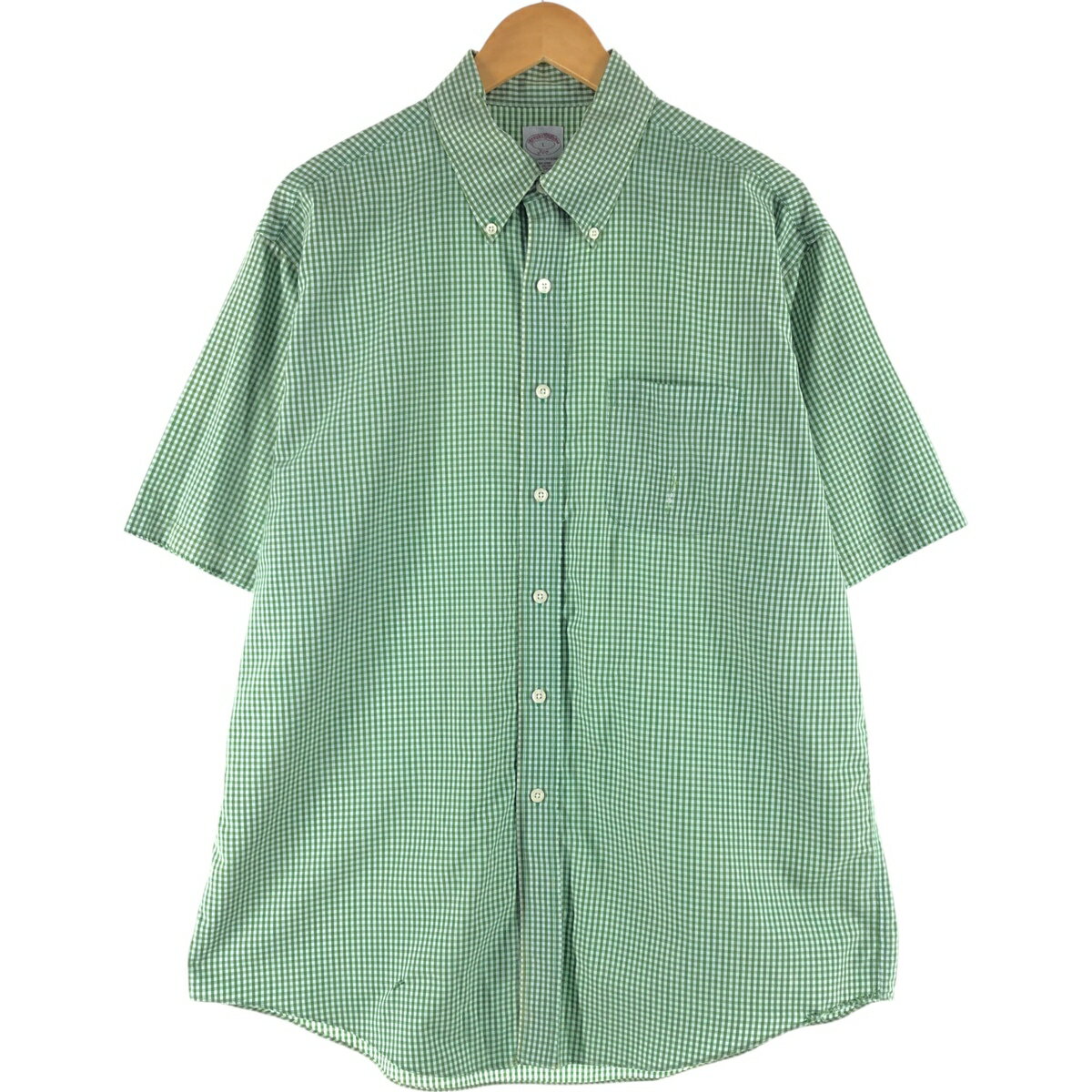 Rakuten - 古着 ブルックスブラザーズ Brooks Brothers 346 ギンガムチェック 半袖 ボタンダウン チェックシャツ メンズL相当 /eaa564170 【中古】 【250706】