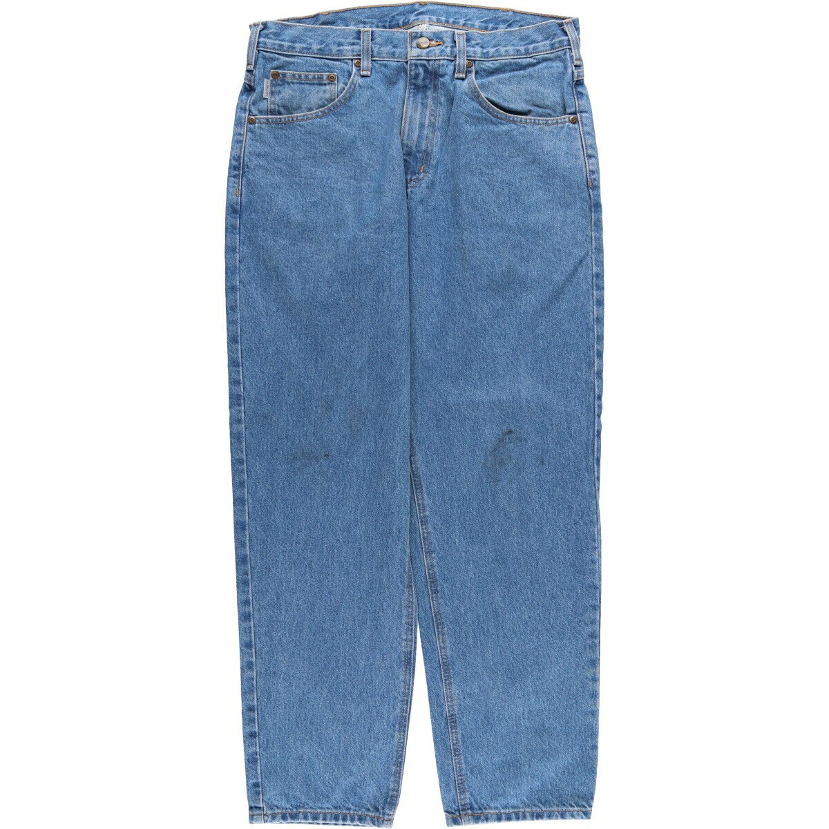 商品詳細 ブランド・Carhartt・カーハート・ 特徴・ジッパーフライ・ワイドパンツ・ モデル/形状・RELAXED FIT・テーパードデニムパンツ・ 素材・コットン:100%・ 色・ブルー系 青色・ 柄・ロゴパッチ・無地・ 生産国・メキシコ製・ 年代 サイズ・表記サイズ:34×30・ウエスト:88cm・股上:30.5cm・股下:74.5cm・もも周り:67cm・裾周り:39cm・ コンディション・C・ カテゴリ・メンズ・ボトムス・デニムパンツ・スリム・テーパードデニムパンツ・ 商品番号・eaa564323・ 取扱店・・ スタッフコメントCarhartt RELAXED FIT テーパードデニムパンツ / 商品番号 eaa564323 USEDデニムですので使用感、擦れ、色落ちなどございますが、まだまだご愛用していただけます。 古着という事をご理解の上ご注文よろしくお願いします。 【状態追記】 ●前、下腹部・左腿・左右膝・右脛・左右ポケット内・左右ポケット口裏に汚れ ●後、左ポケット内に汚れ※状態は当社独自の基準です。 表記サイズウエスト股上股下もも周り裾周り 34×30(※着用感、表記サイズは目安です。)88cm30.5cm74.5cm67cm39cm ※測定値の若干の誤差はご了承下さい。サイズガイドはこちら ブランドCarharttカーハート 特徴ジッパーフライ / ワイドパンツモデル/形状RELAXED FIT / テーパードデニムパンツ素材コットン:100%色ブルー系 青色柄ロゴパッチ / 無地生産国メキシコ製年代-カテゴリスリム・テーパードデニムパンツ商品番号eaa564323取扱店　　 カーハートの他の商品を見るスリム・テーパードデニムパンツの他の商品を見る