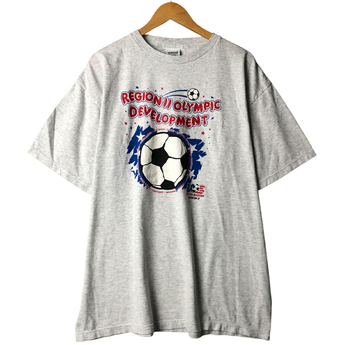 古着 90'S アディダス adidas スポーツプリントTシャツ USA製 メンズL相当 ヴィンテージ /eaa564537   【SS2606_10