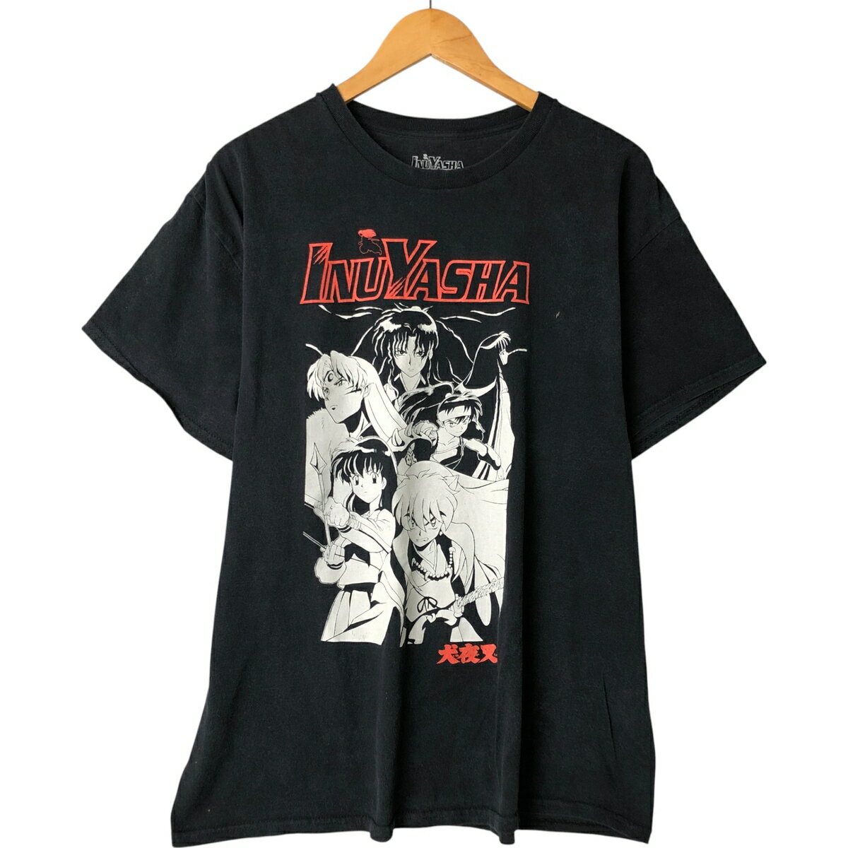 Character - 古着 INUYASHA 犬夜叉 アニメ キャラクタープリントTシャツ メンズXL相当 /eaa564618 【中古】 【250713】 ブラック系 春夏秋