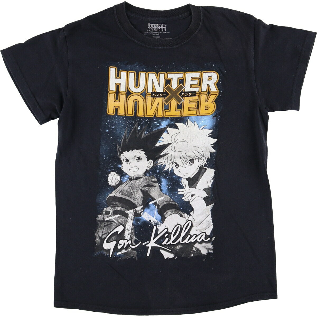 Character - 古着 HUNTER×HUNTRE ハンターハンター アニメ キャラクタープリントTシャツ メンズM相当 /eaa564662 【中古】 【250713】 ブラック系 春夏秋