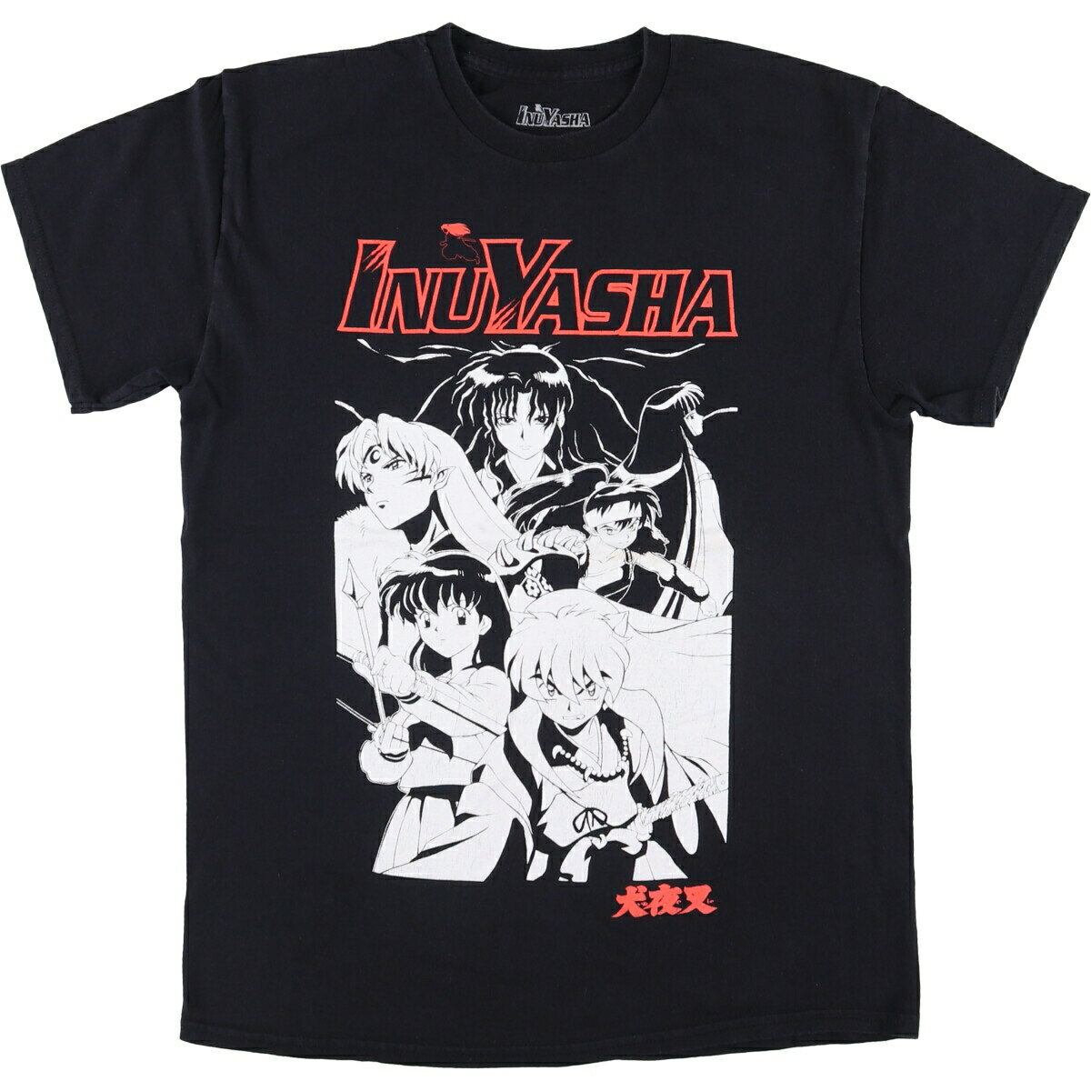 Character - 古着 INUYASHA 犬夜叉 アニメ キャラクタープリントTシャツ メンズM相当 /eaa564814 【中古】 【250707】 ブラック系 春夏秋