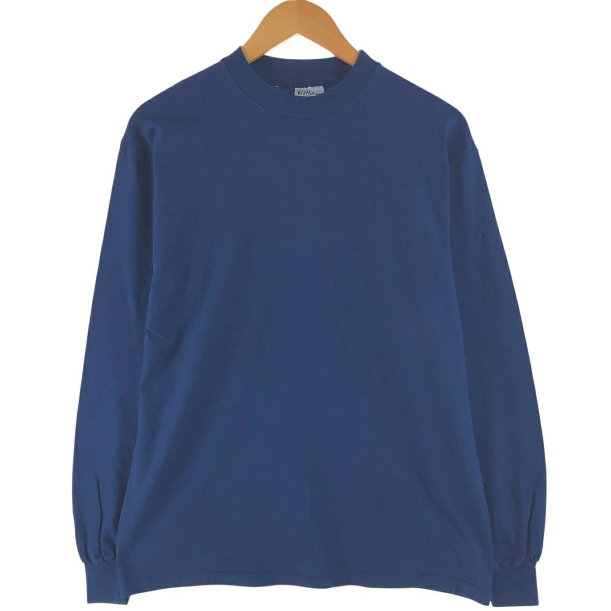 Other - 古着 80'S ヘインズ Hanes BEEFY-T 青タグ モックネック ロングTシャツ ロンT USA製 メンズL相当 ヴィンテージ /eaa564839 【中古】 【250712】 【SS2603_30】 ネイビー系 春夏秋