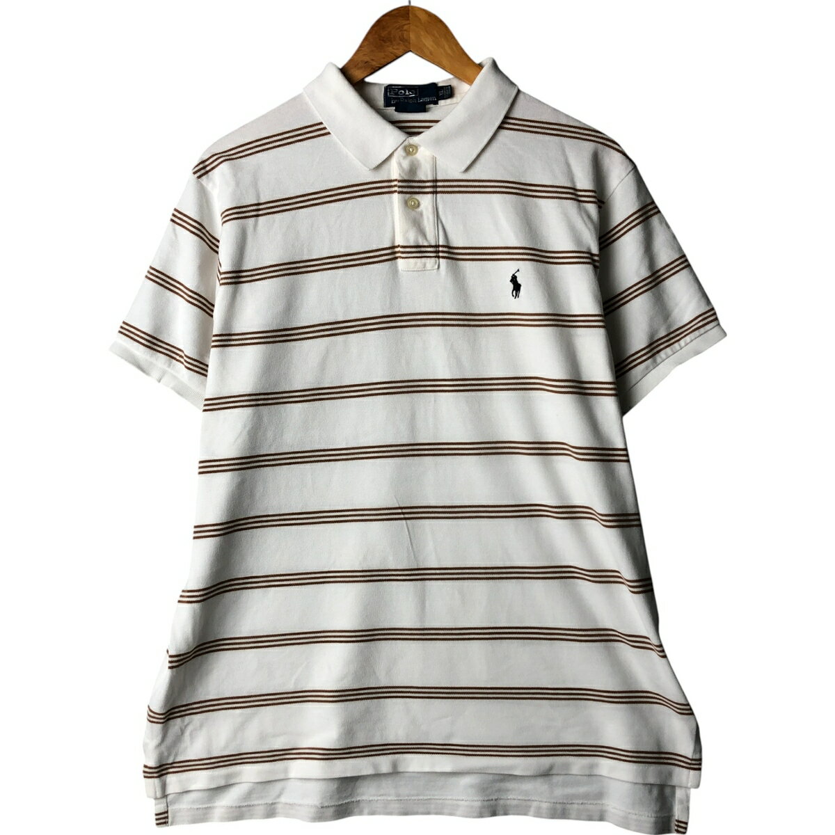 古着 ラルフローレン Ralph Lauren POLO by Ralph Lauren CUSTOM FIT 半袖 ボーダー ポロシャツ メンズXL相当 /eaa565157 【中古】 【250719】