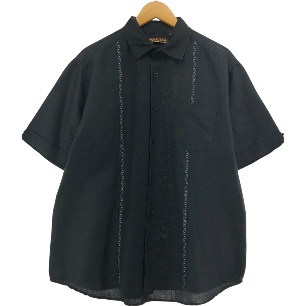 Rakuten - 古着 CUBAVERA ツートン 半袖 ラミー×レーヨンシャツ ボックスシャツ メンズL相当/eaa565288 【中古】 【250712】 【SS2606_30