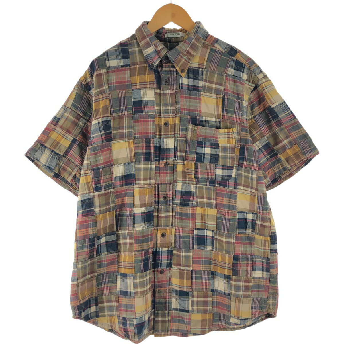 古着 オービス ORVIS パッチワーク 半袖 ボタンダウン チェックシャツ メンズL相当 /eaa565387 【中古】 【250712】