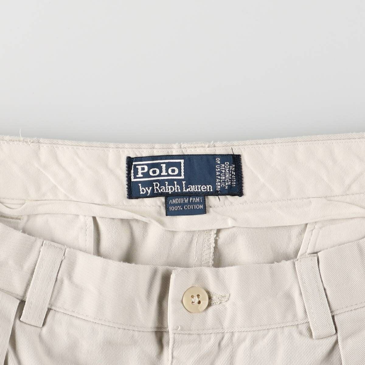 古着 ラルフローレン Ralph Lauren POLO by Ralph Lauren ANDREW PANT ツータック チノパンツ メンズw32相当 /eaa565666 【中古】 【250712】