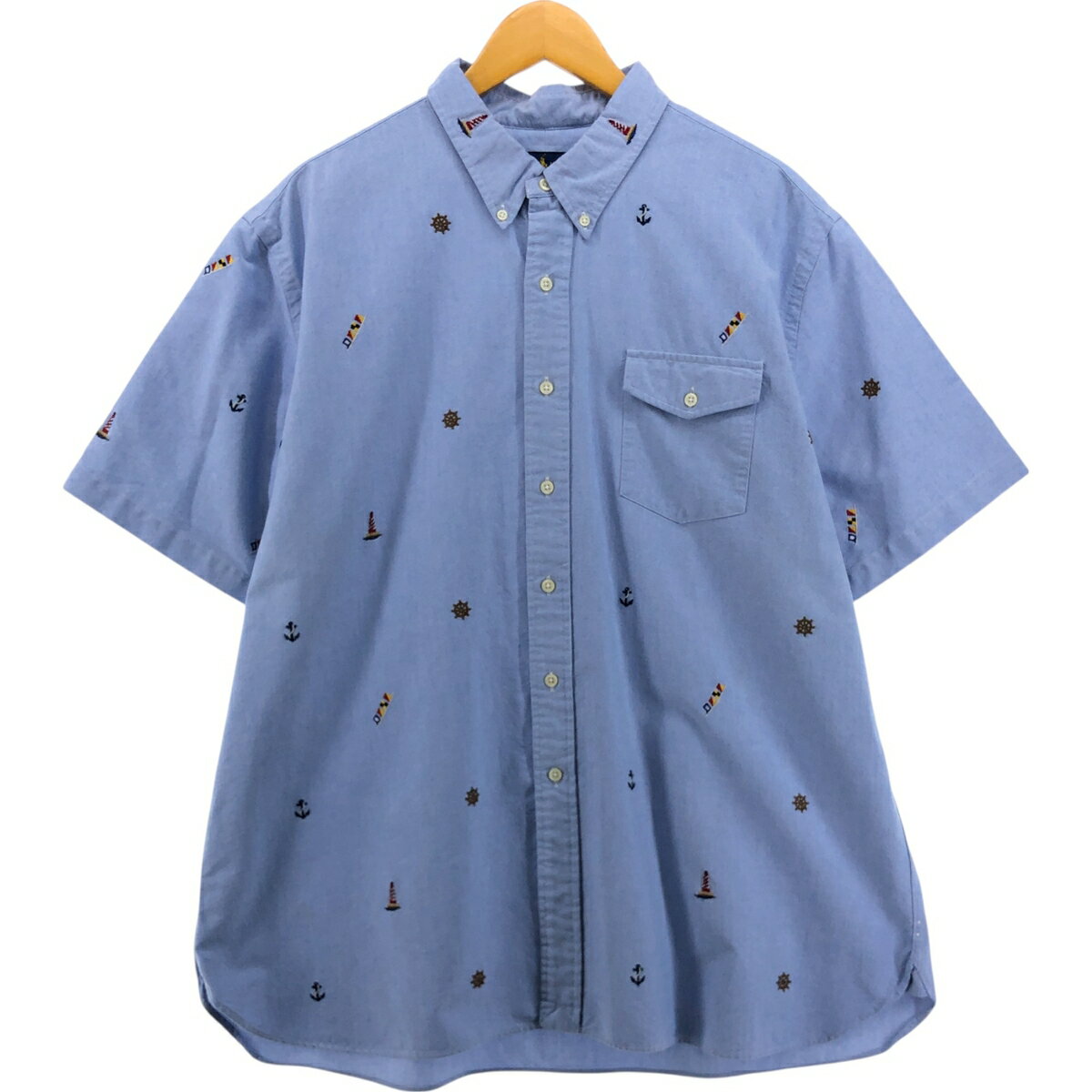 Rakuten - 古着 ラルフローレン Ralph Lauren 総柄 半袖 ボタンダウンシャツ メンズXXL相当 /eaa565805 【中古】 【250720】 【SS2606_10
