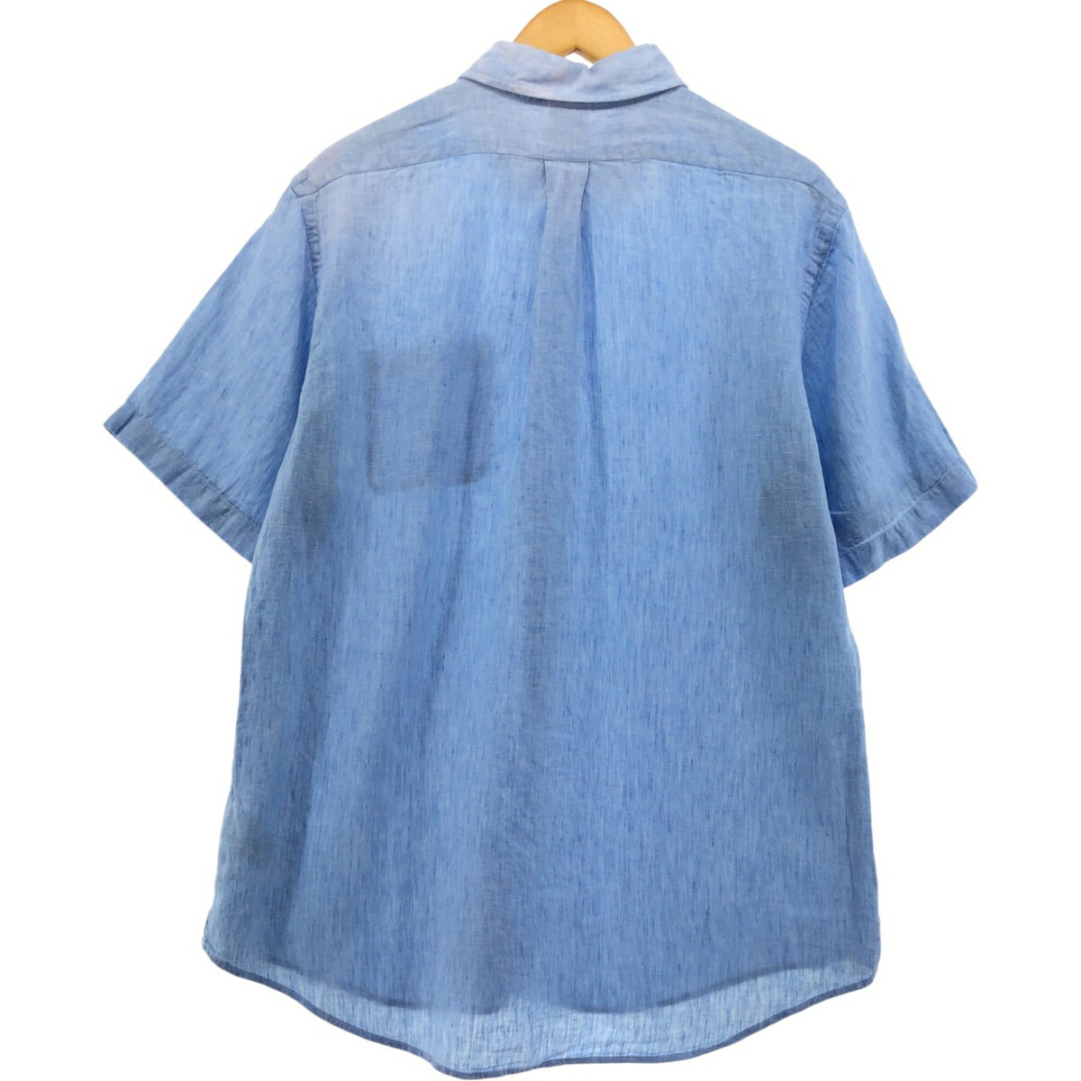 古着 ブルックスブラザーズ Brooks Brothers 1818 半袖 リネン ボタンダウンシャツ メンズL相当 /eaa565816 【中古】 【250708】