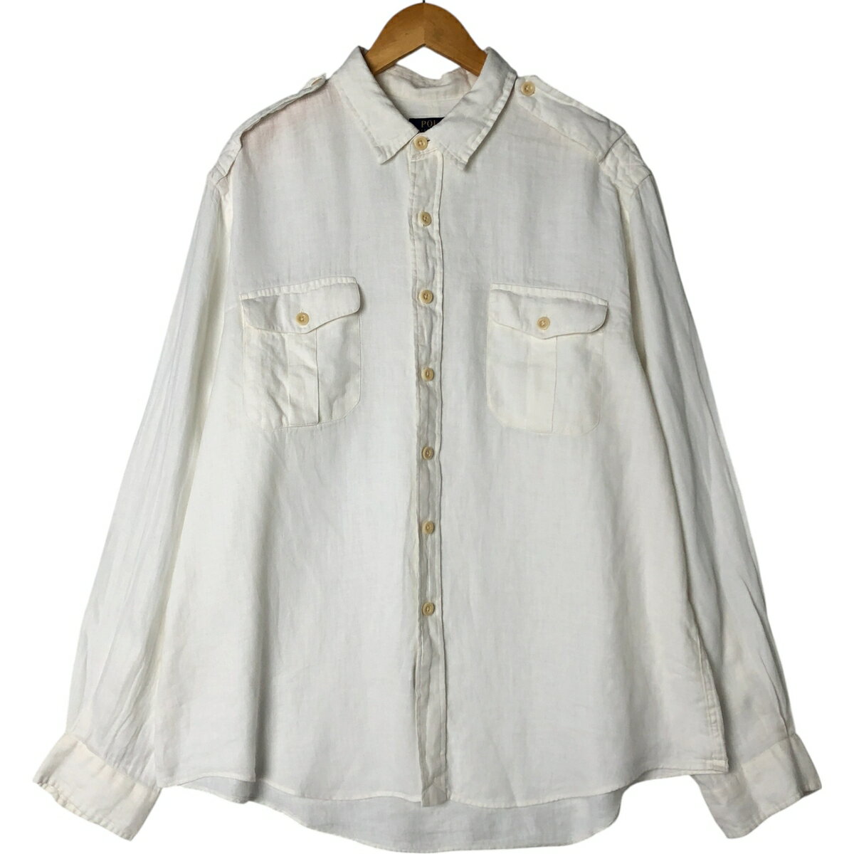 Rakuten - 古着 ラルフローレン Ralph Lauren POLO RALPH LAUREN 長袖 リネンシャツ メンズXXL相当 /eaa565853 【中古】 【250714】 【SS2603_30】