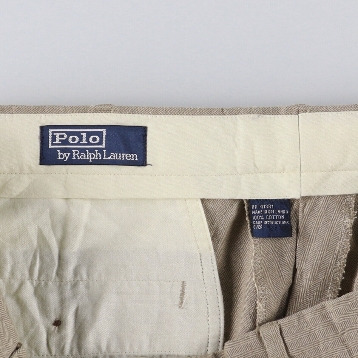 古着 ラルフローレン Ralph Lauren POLO by Ralph Lauren ツータック ヘリンボーン コットン スラックスパンツ メンズw36相当 /eaa565982 【中古】 【250709】