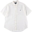 古着 ラルフローレン Ralph Lauren CUSTOM FIT ボタンダウン 半袖 リネンシャツ メンズXL相当 /eaa566031 【中古】 【250...