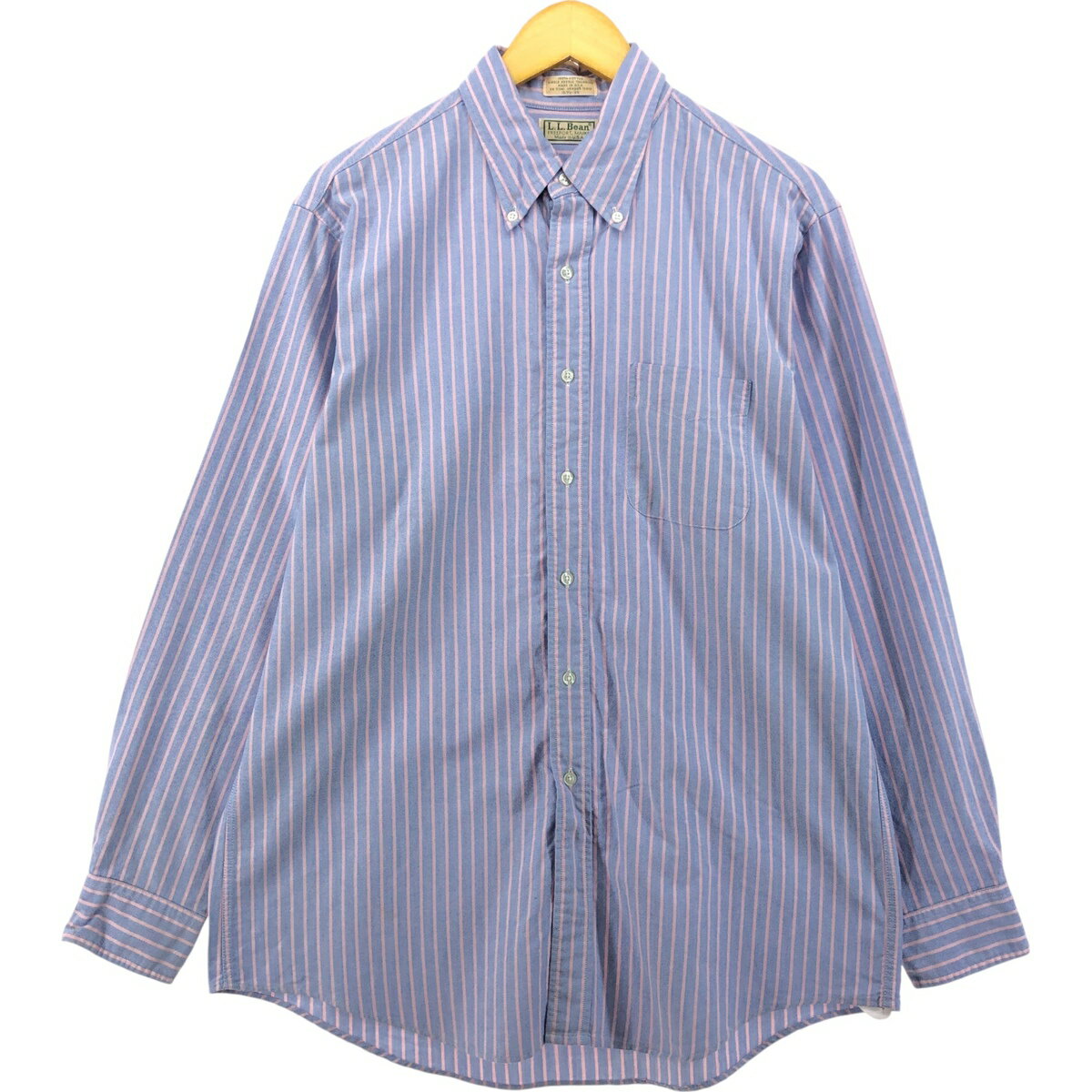 古着 70~80'S エルエルビーン L.L.Bean 長袖 ボタンダウンストライプシャツ USA製 メンズL相当 ヴィンテージ /eaa566043    【SS2606_30
