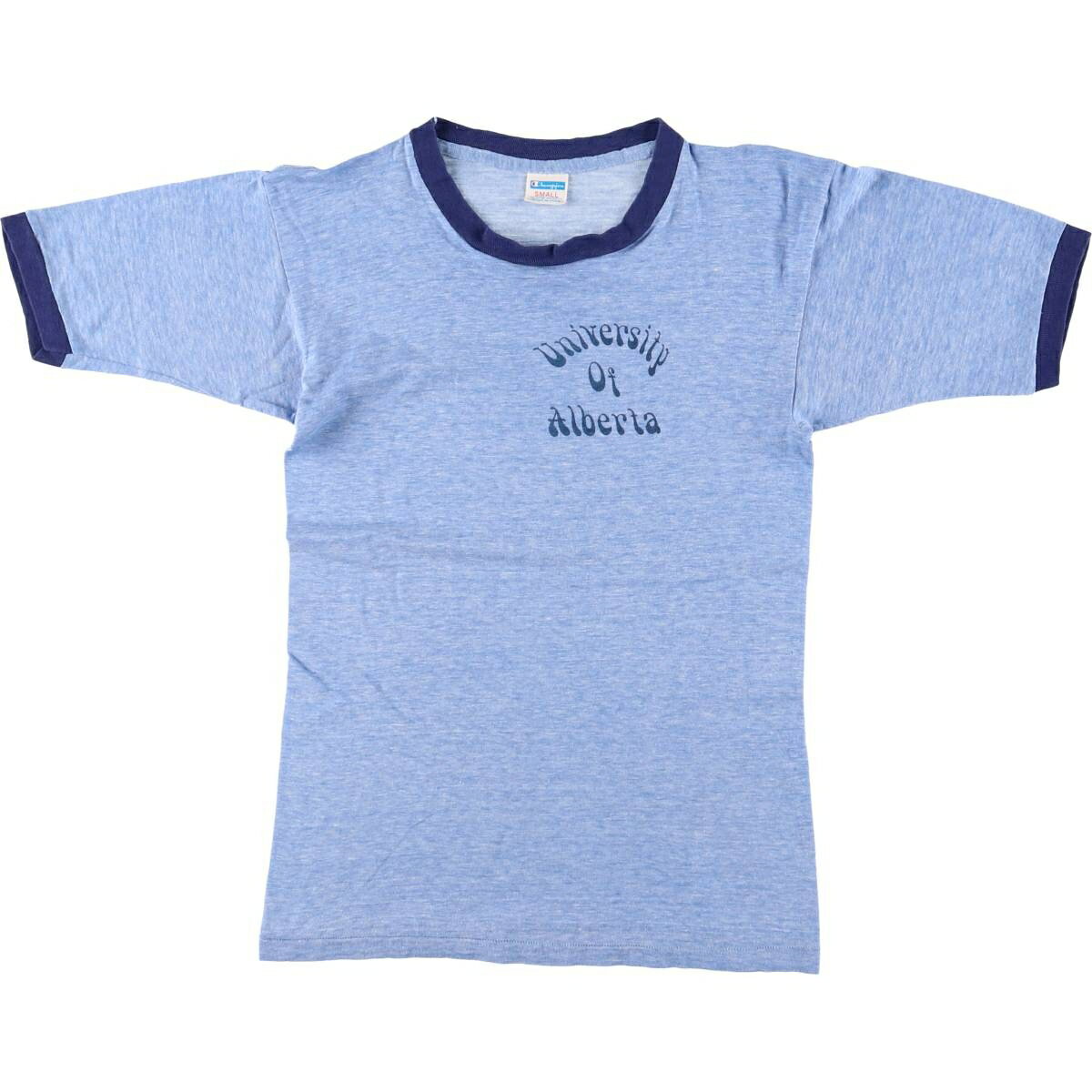 Rakuten - 古着 70'S チャンピオン Champion バータグ カレッジ リンガーTシャツ USA製 レディースS相当 ヴィンテージ /eaa566195 【中古】 【250712】 【ADEL/アデル】 【SS2603_30】 ブルー系 春夏秋