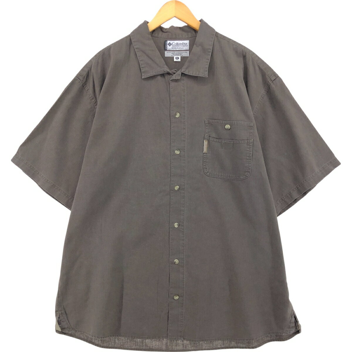 乐天商城 - 古着 コロンビア Columbia 半袖 リネン×コットンシャツ ボックスシャツ メンズXL相当 /eaa566203 【中古】 【250713】 【SS2606_30