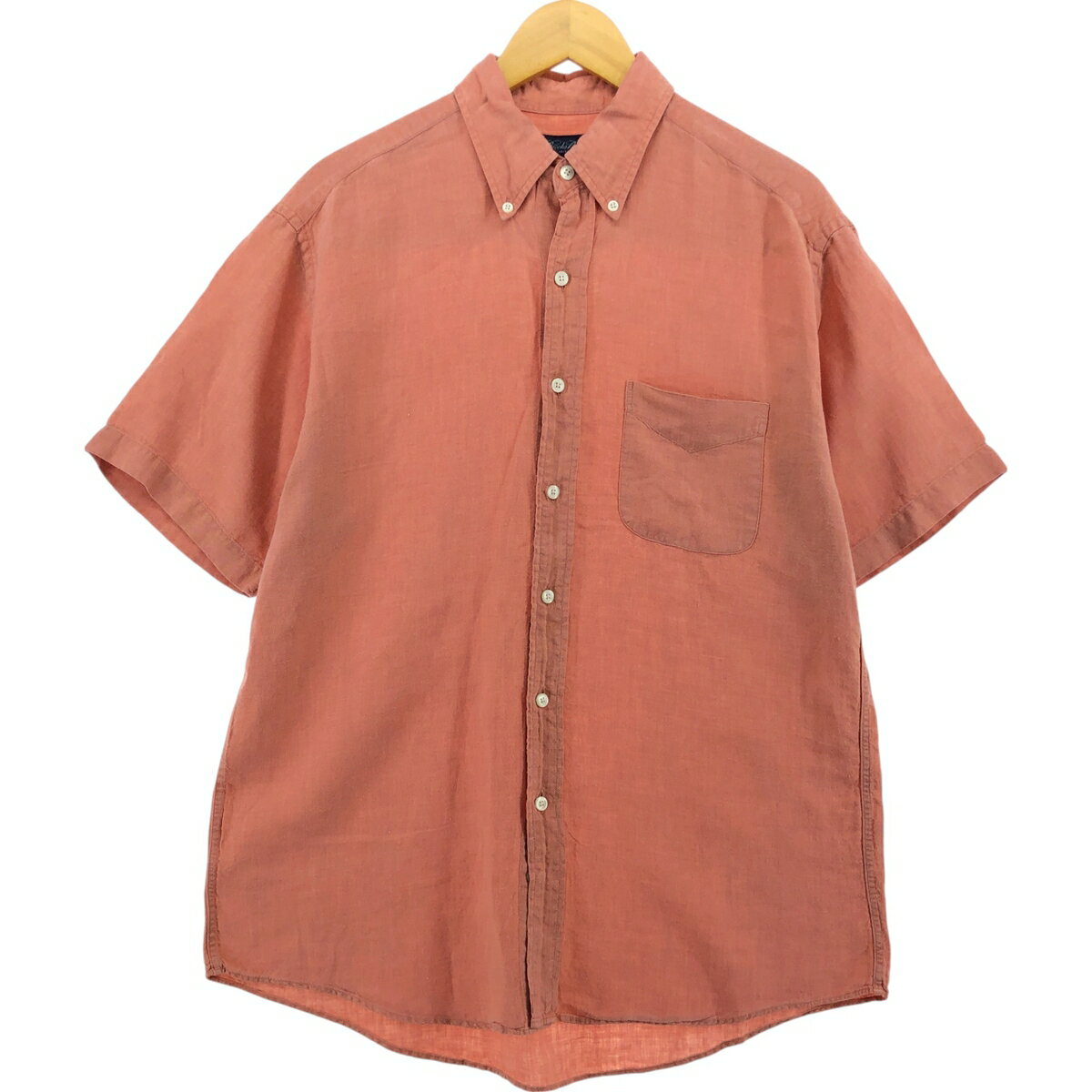 古着 ブルックスブラザーズ Brooks Brothers 半袖 リネン ボタンダウンシャツ メンズM相当 /eaa566208 【中古】 【250713】