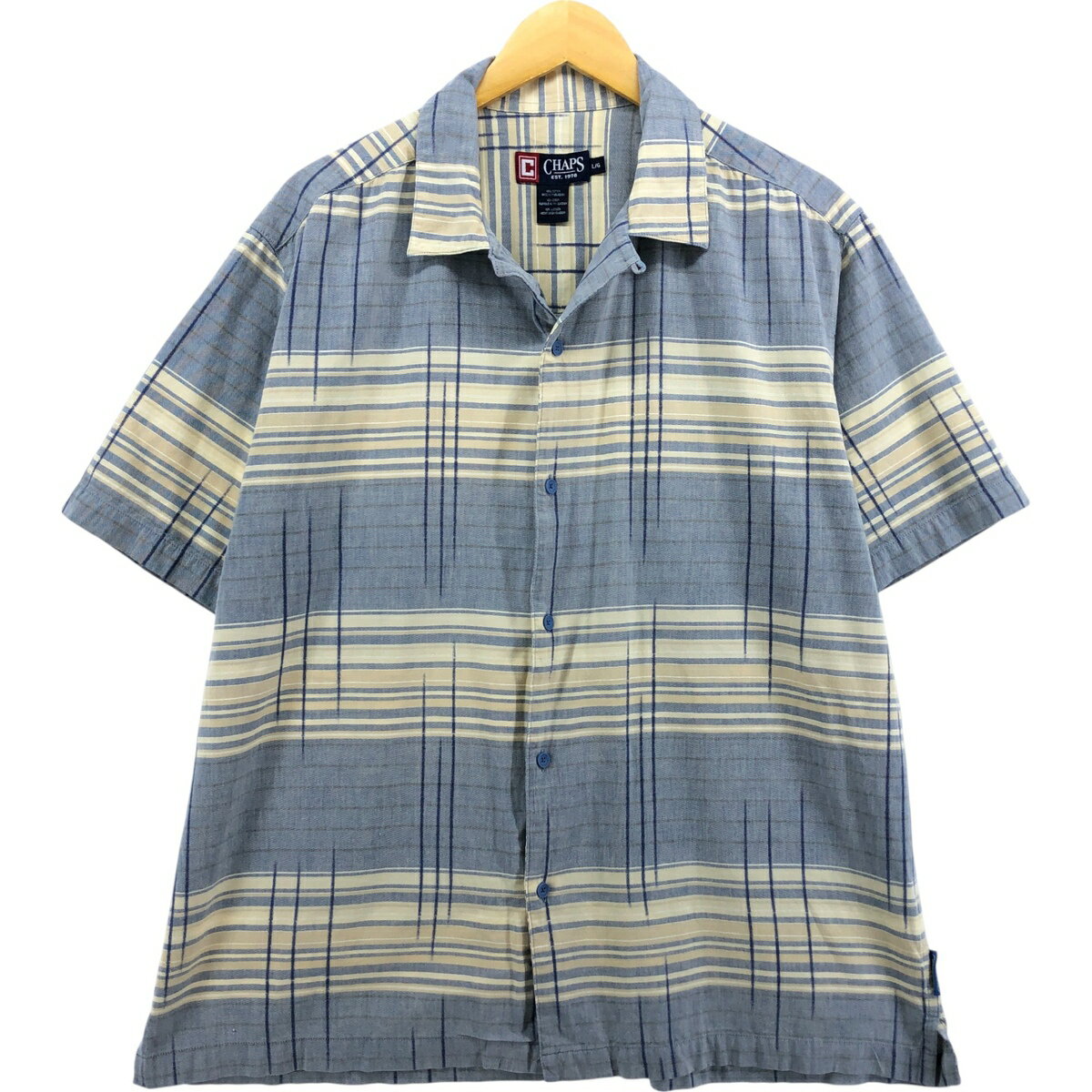 樂天商城 - 古着 CHAPS 総柄 半袖 オープンカラー コットンシャツ ボックスシャツ メンズL相当 /eaa566220 【中古】 【250713】
