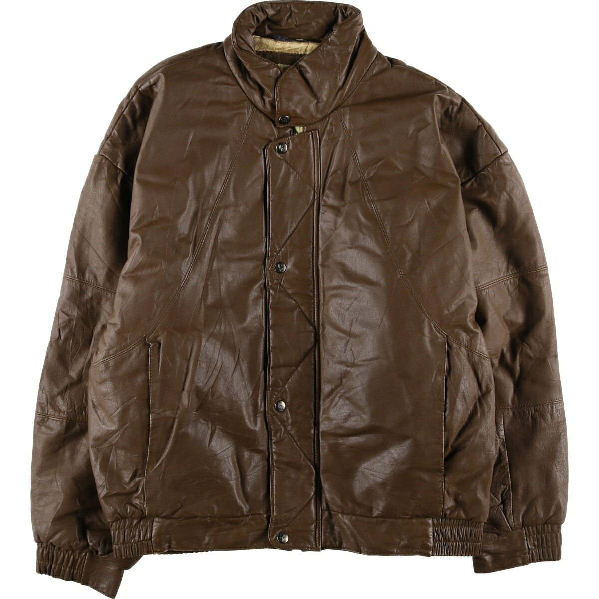 Leather - 古着 Peter Elliot レザーブルゾンタイプ メンズXL相当 /eaa566329 【中古】 【260116】 ブラウン系 春秋冬
