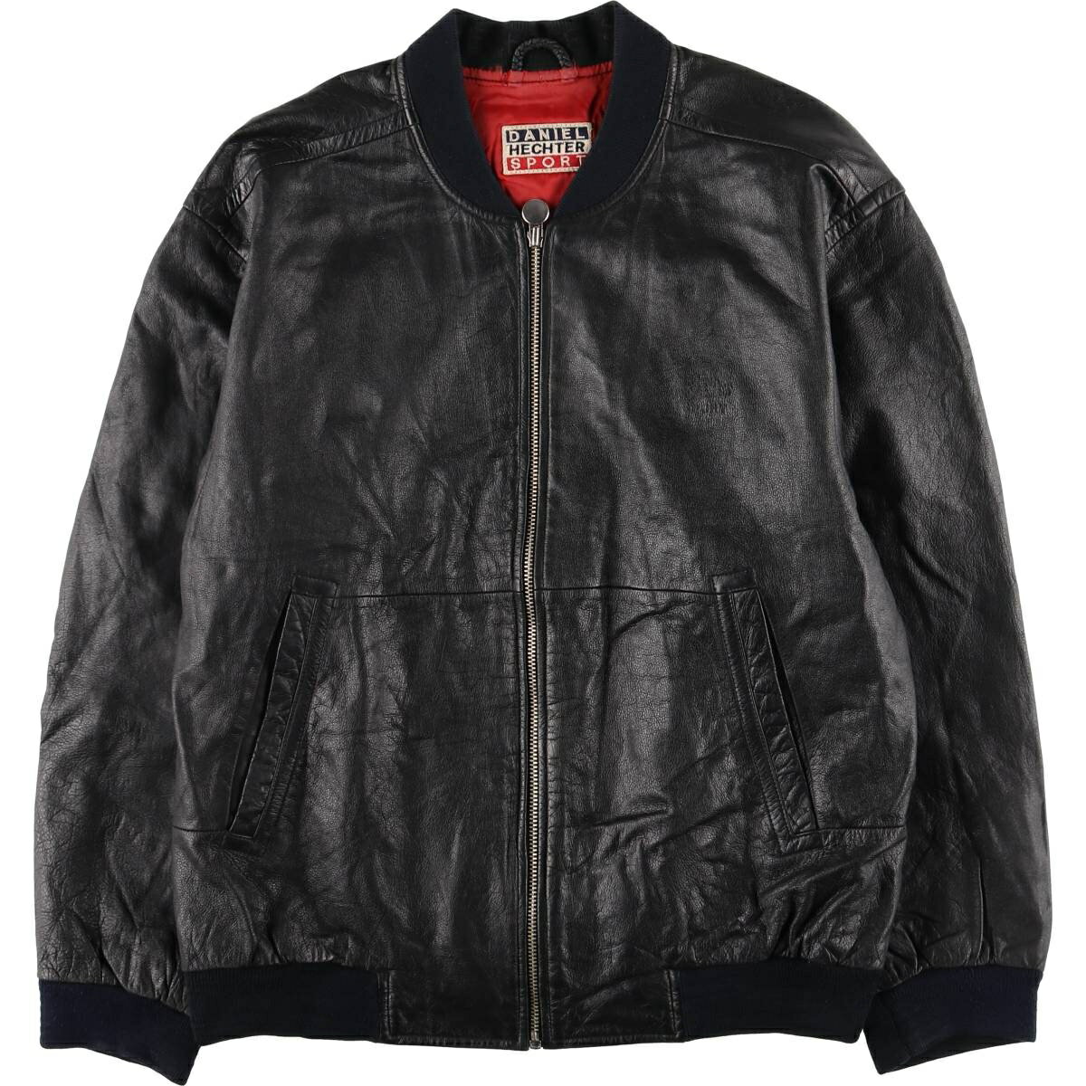 Leather - 古着 ダニエルエシュテル DANIEL HECHTER レザーブルゾン メンズXL相当 /eaa566393 【中古】 【260110】 ブラック系 春秋冬