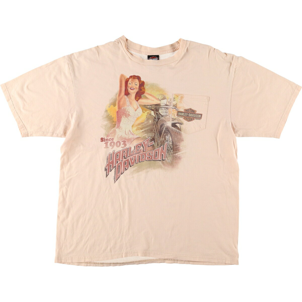 樂天商城 - 古着 00'S ハーレーダビッドソン Harley-Davidson ピンナップガール モーターサイクル バイクTシャツ USA製 メンズXXL相当 /eaa566493 【中古】 【250807】