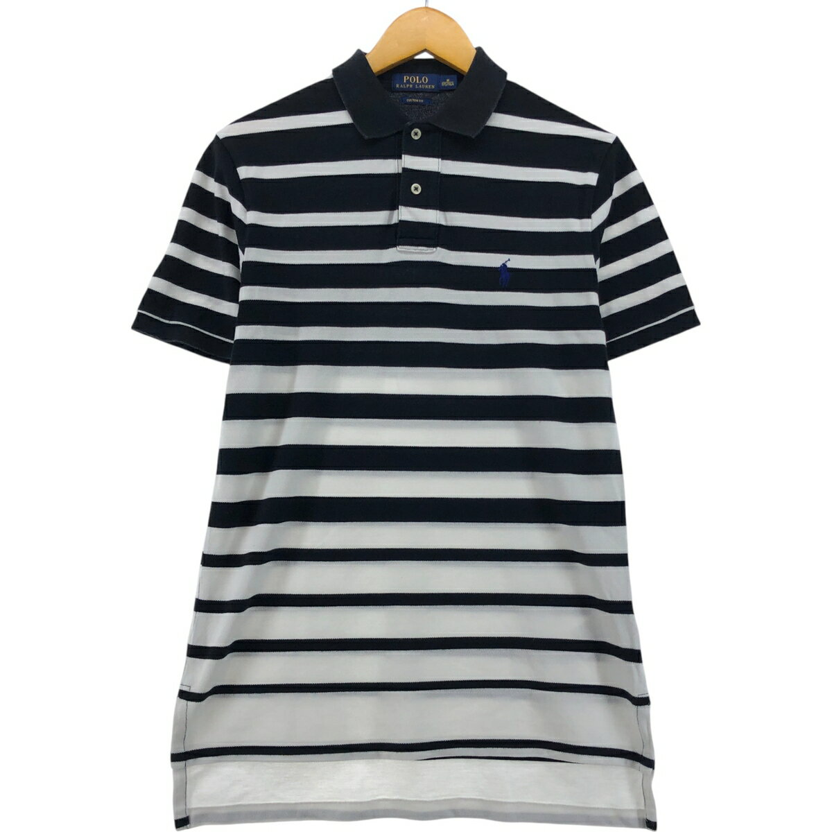 乐天商城 - 古着 ラルフローレン Ralph Lauren POLO RALPH LAUREN CUSTOM FIT 半袖 ボーダー ポロシャツ メンズM相当 /eaa566556 【中古】 【250711】 【SS2606_10