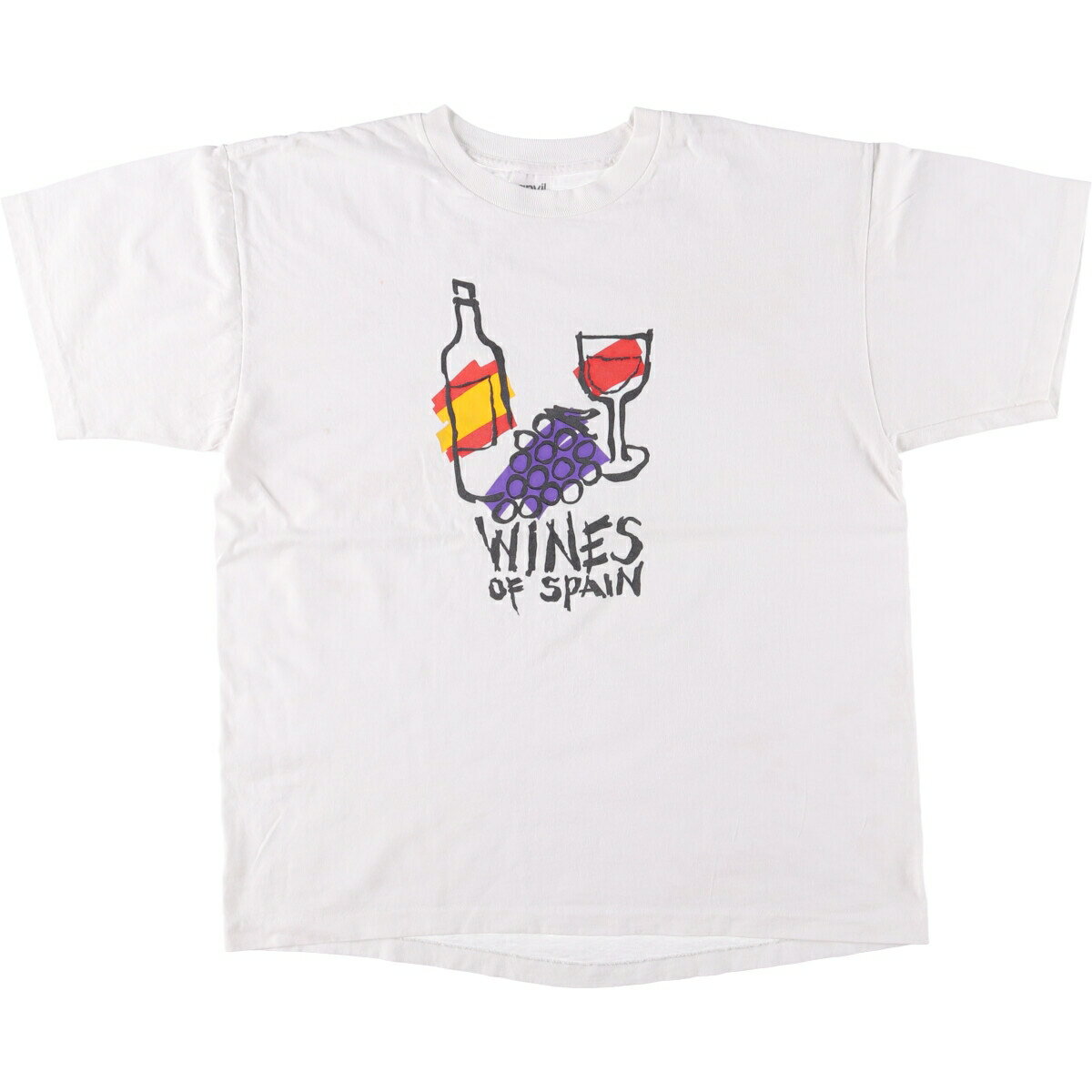 古着 90'S アンビル Anvil プリントTシャツ USA製 メンズL相当 ヴィンテージ /eaa566818 【中古】 【250802】 【SS2603_30】 ホワイト系 春夏秋