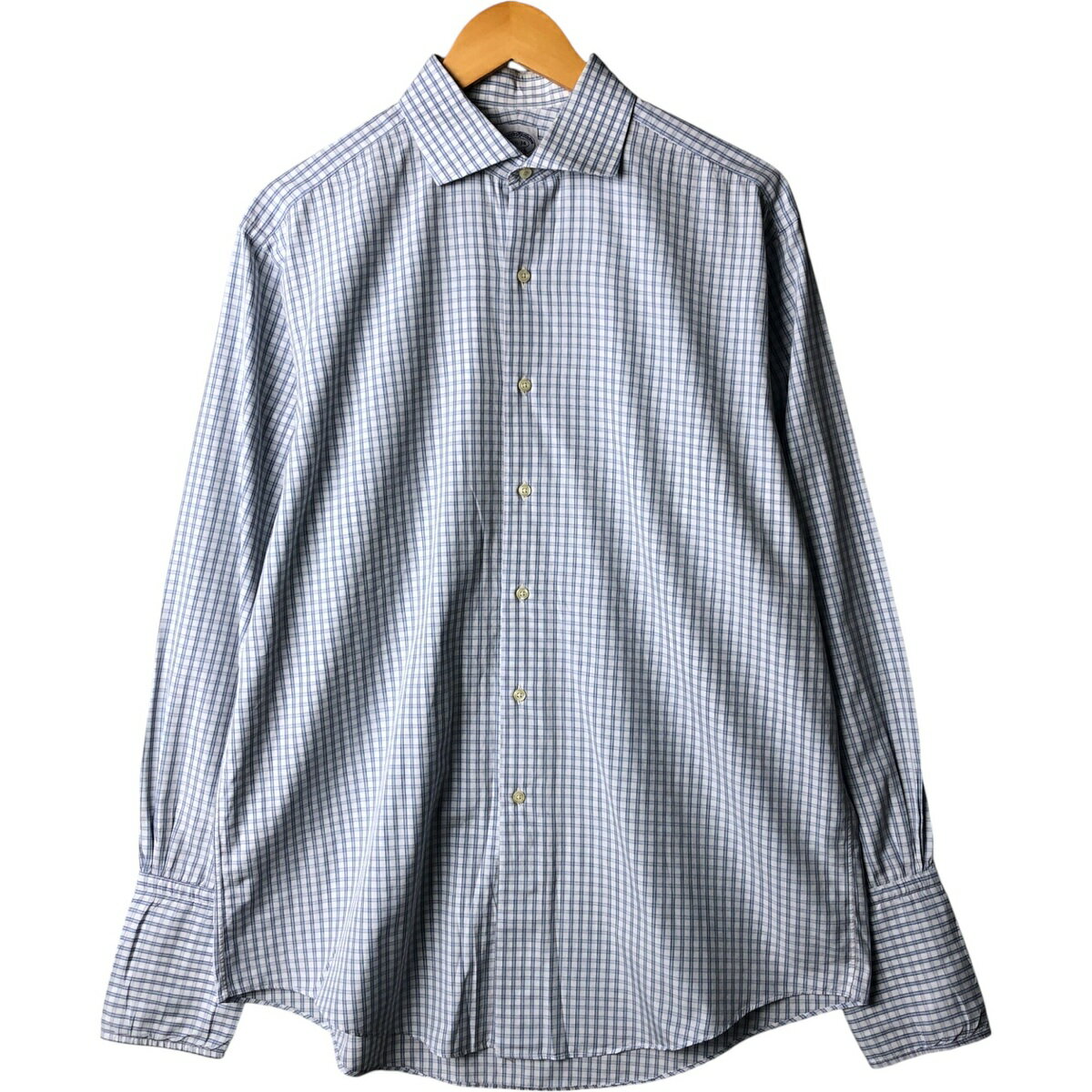 Rakuten - 古着 80~90'S ブルックスブラザーズ Brooks Brothers Est.1818 ワイドカラー 長袖 コットンチェックシャツ USA製 メンズL相当 ヴィンテージ /eaa566953 【中古】 【250719】 【SS2606_30