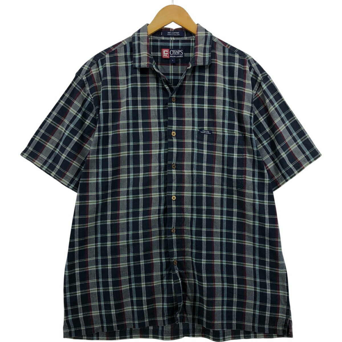 商品詳細 ブランド・Ralph Lauren・ラルフローレン・ 特徴・オープンカラー・半袖・ヴィンテージ・ボックスシャツ・ モデル/形状・CHAPS チャップス・半袖 オープンカラー コットンシャツ・ 素材・コットン:100%・ 色・ネイビ...