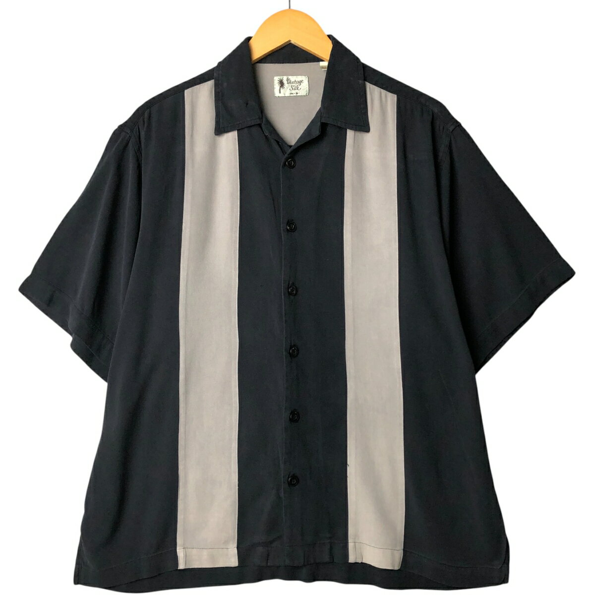 Rakuten - 古着 Vintage Silk ツートン 半袖 オープンカラー シルクシャツ ボックスシャツ メンズL相当 /eaa567396 【中古】 【250811】 【SS2606_30
