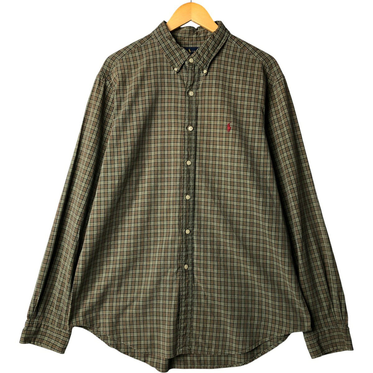 樂天商城 - 古着 ラルフローレン Ralph Lauren CLASSIC FIT 長袖 ボタンダウンチェックシャツ メンズXL相当 /eaa567494 【中古】 【250728】 【SS2603_10】