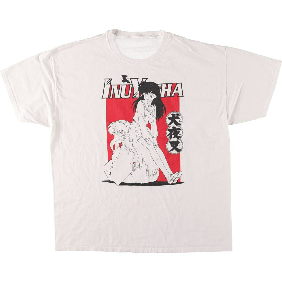 Character - 古着 00'S INUYASHA 犬夜叉 日暮かごめ アニメ キャラクタープリントTシャツ メンズXL相当 /eaa567777 【中古】 【250721】 ホワイト系 春夏秋