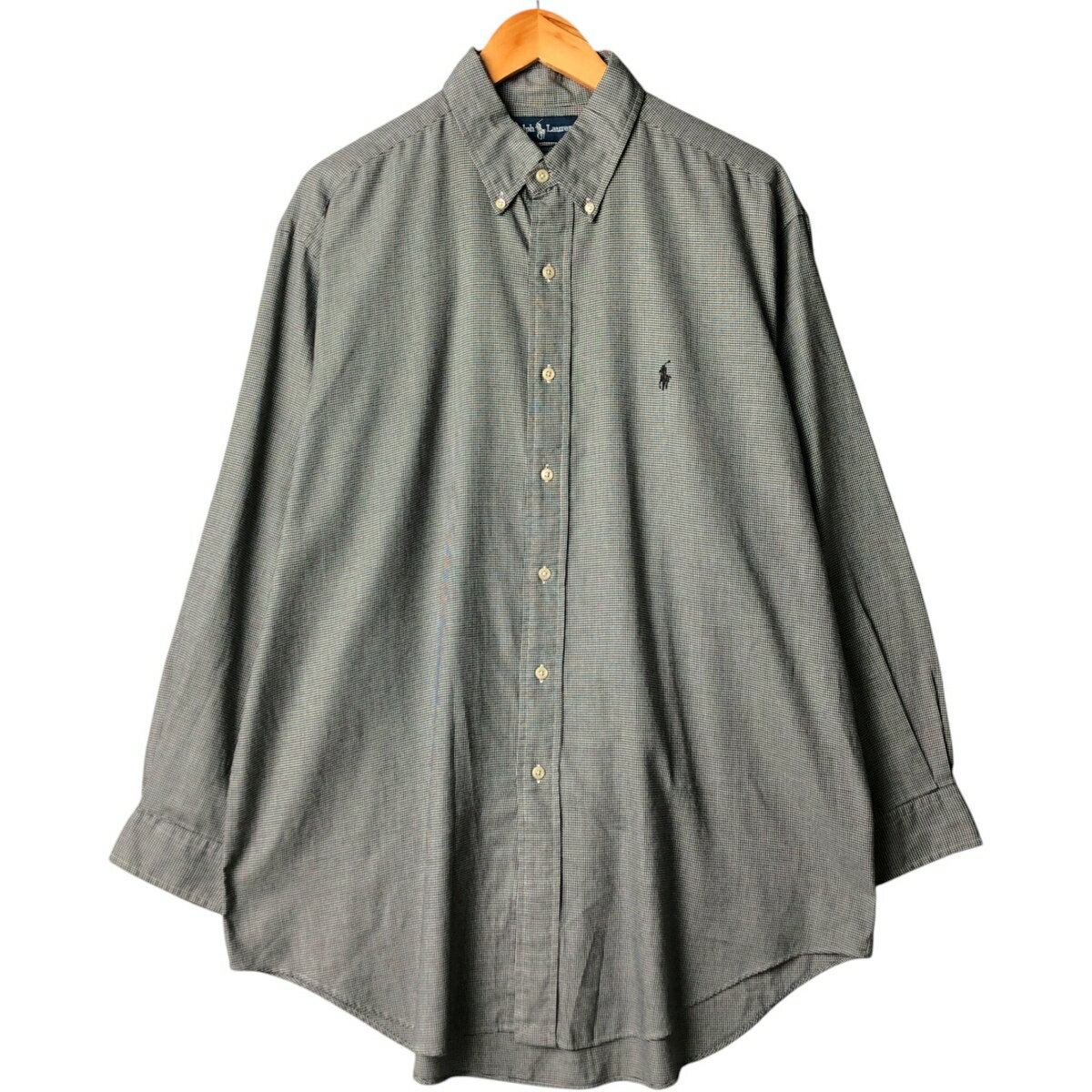 樂天商城 - 古着 ラルフローレン Ralph Lauren YARMOUTH 千鳥格子柄 長袖 ボタンダウンシャツ メンズL相当 /eaa567996 【中古】 【250731】 【SS2603_10】