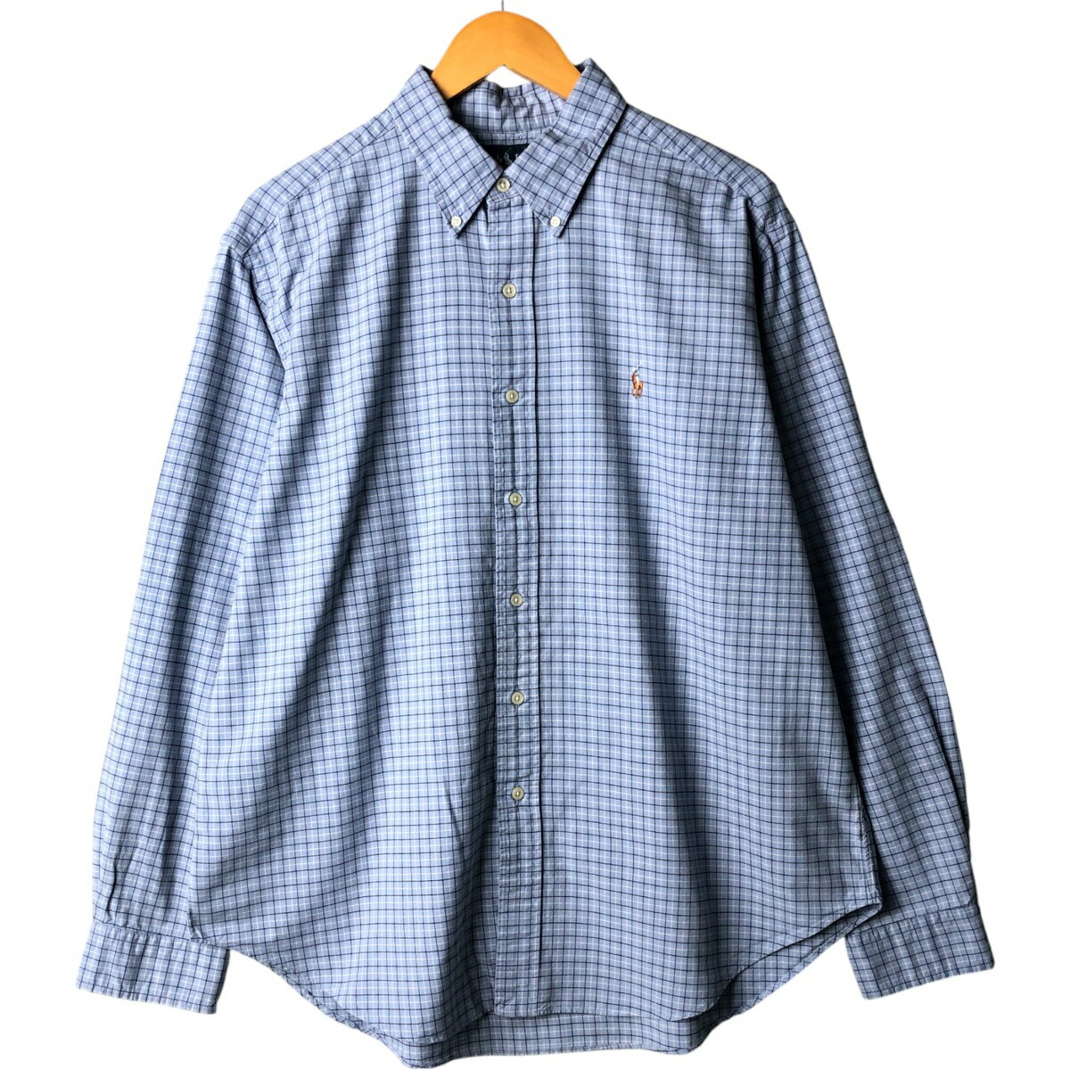 古着 ラルフローレン Ralph Lauren CLASSIC FIT クラシックフィット 長袖 ボタンダウンチェックシャツ メンズXL相当 /eaa567997 【中古】 【250720】 【SS2603_10】 ブルー系 春夏秋冬