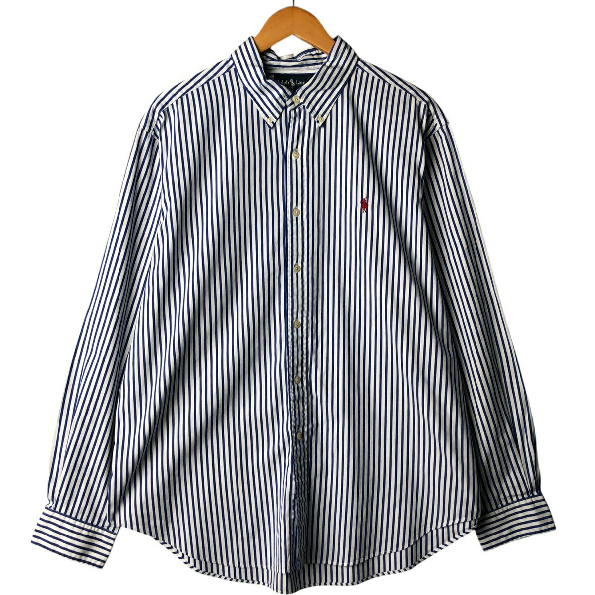 樂天商城 - 古着 ラルフローレン Ralph Lauren CLASSIC FIT 長袖 ボタンダウンストライプシャツ メンズXL相当 /eaa568442 【中古】 【250720】 【SS2603_10】