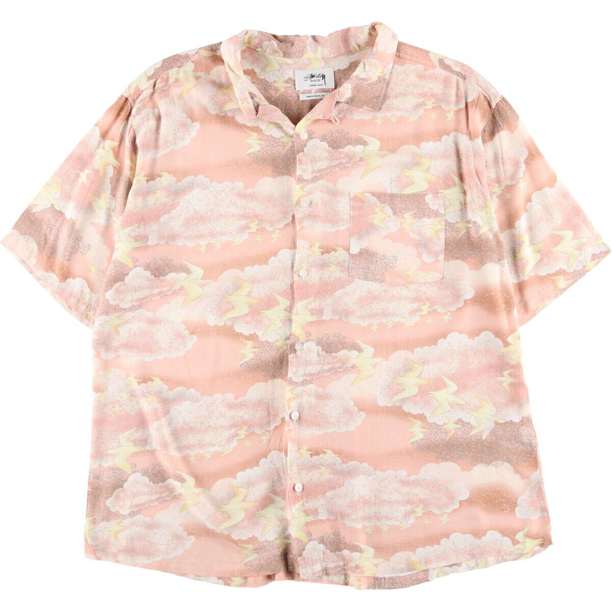古着 ステューシー STUSSY 総柄 オープンカラー ハワイアンアロハシャツ ボックスシャツ メンズM相当 /eaa568451 【中古】 【250720】 【EC-POP2508】