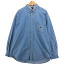 古着 90'S~ トミーヒルフィガー TOMMY HILFIGER 長袖 ボタンダウンデニムシャツ メンズL相当 ヴィンテージ /eaa568753 【中古】 【250719】