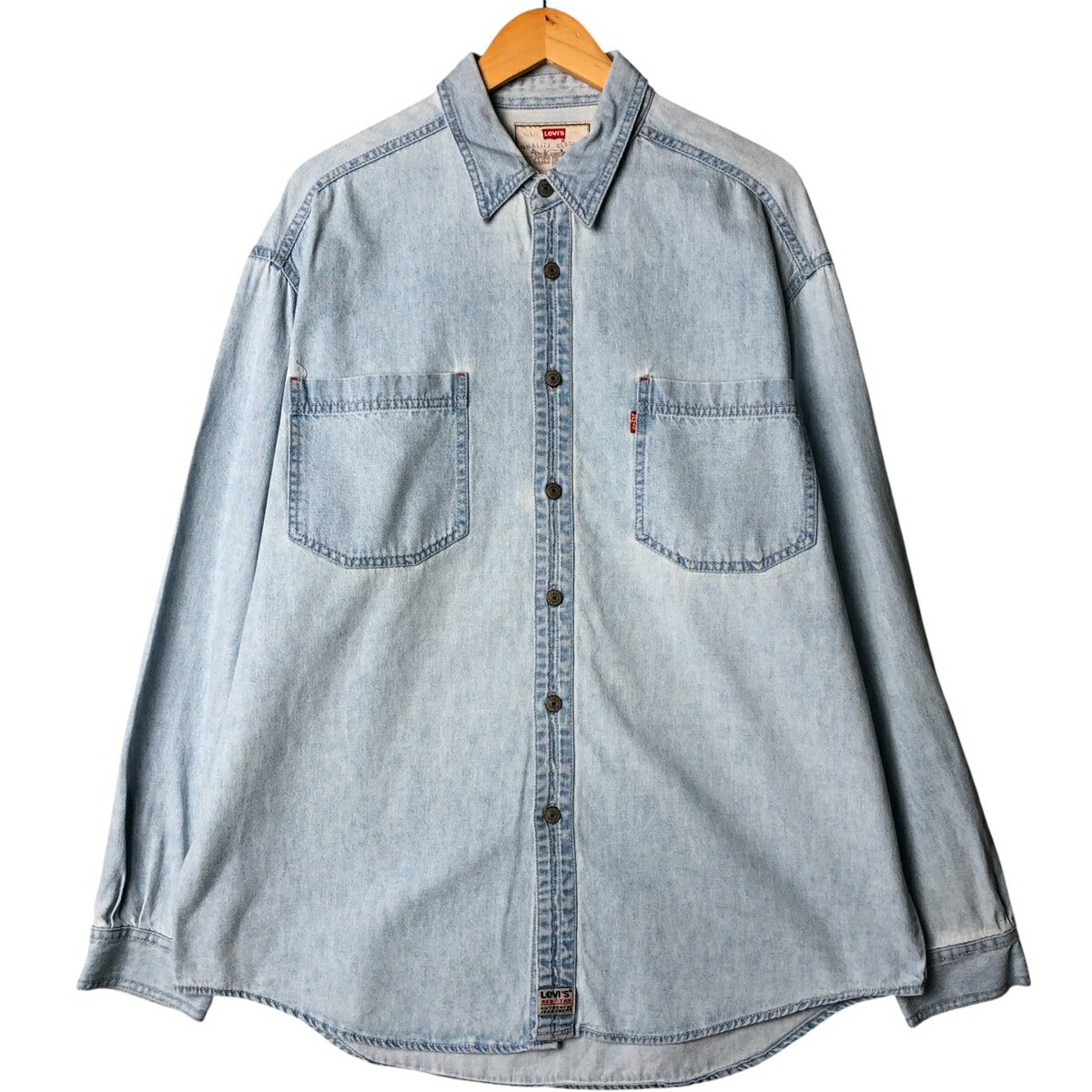古着 90'S リーバイス Levi's 長袖 デニムシャツ メンズL相当 ヴィンテージ /eaa568755 【中古】 【250719】 【SS2603_10】 ブルー系 春夏秋冬