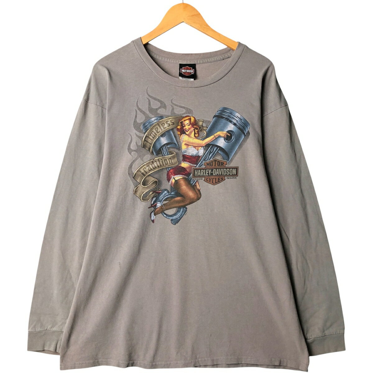 古着 00'S ハーレーダビッドソン Harley-Davidson ピンナップガール ロングTシャツ ロンT USA製 メンズXL相当 /eaa568772 【中古】 【250719】 【ss2601_10】