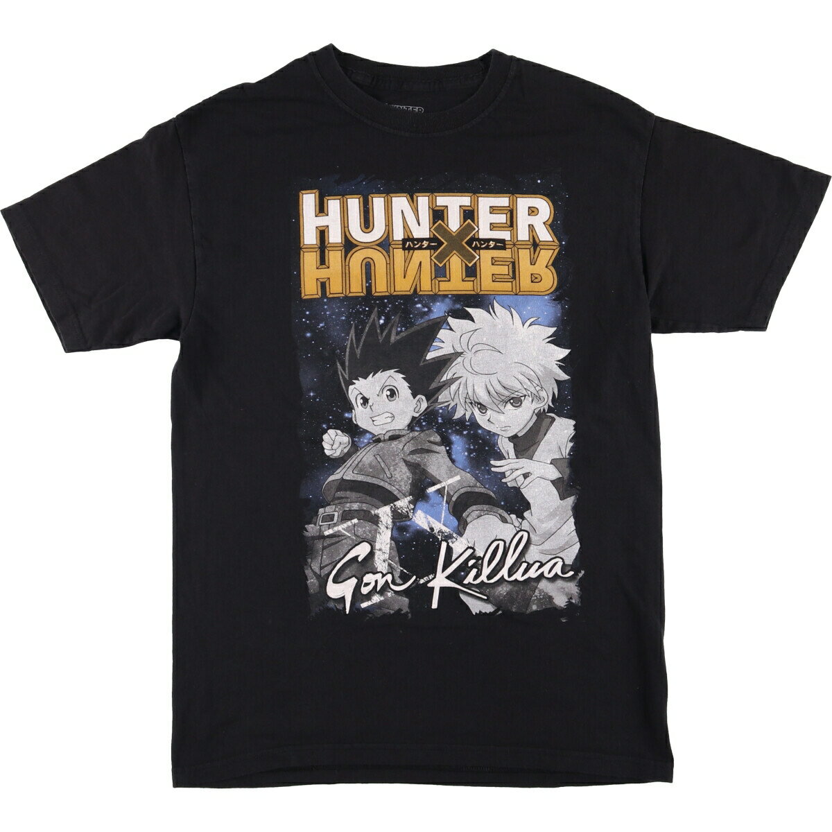 古着 HUNTER×HUNTER ハンターハンター アニメ キャラクタープリントTシャツ メンズL相当 /eaa568840 【中古】 【250731】 ブラック系 春夏秋 【SS2606_30】