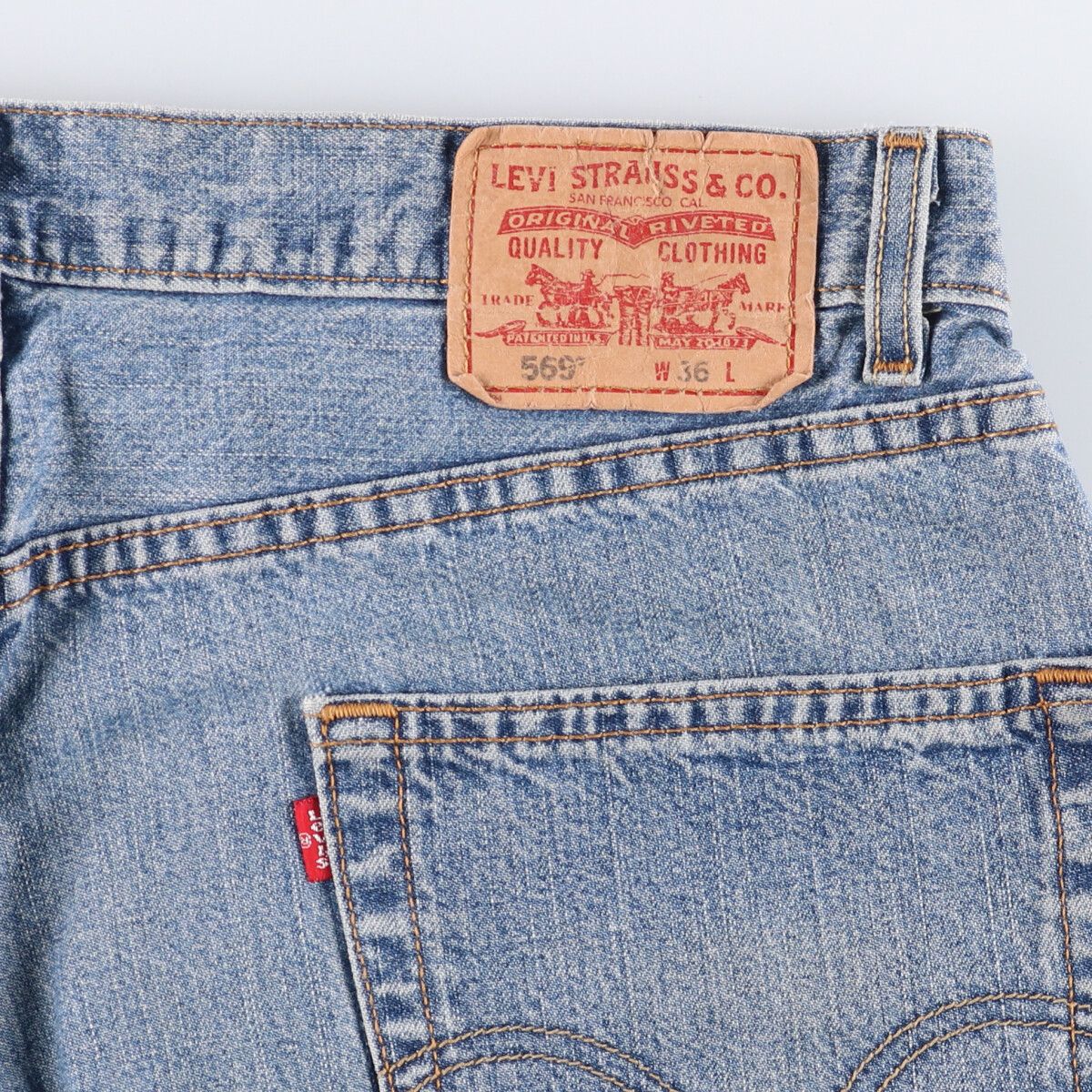 古着 00'S リーバイス Levi's 569 LOOSE FIT デニムショーツ ハーフパンツ ジョーツ メンズw36相当 /eaa568936 【中古】 【250719】
