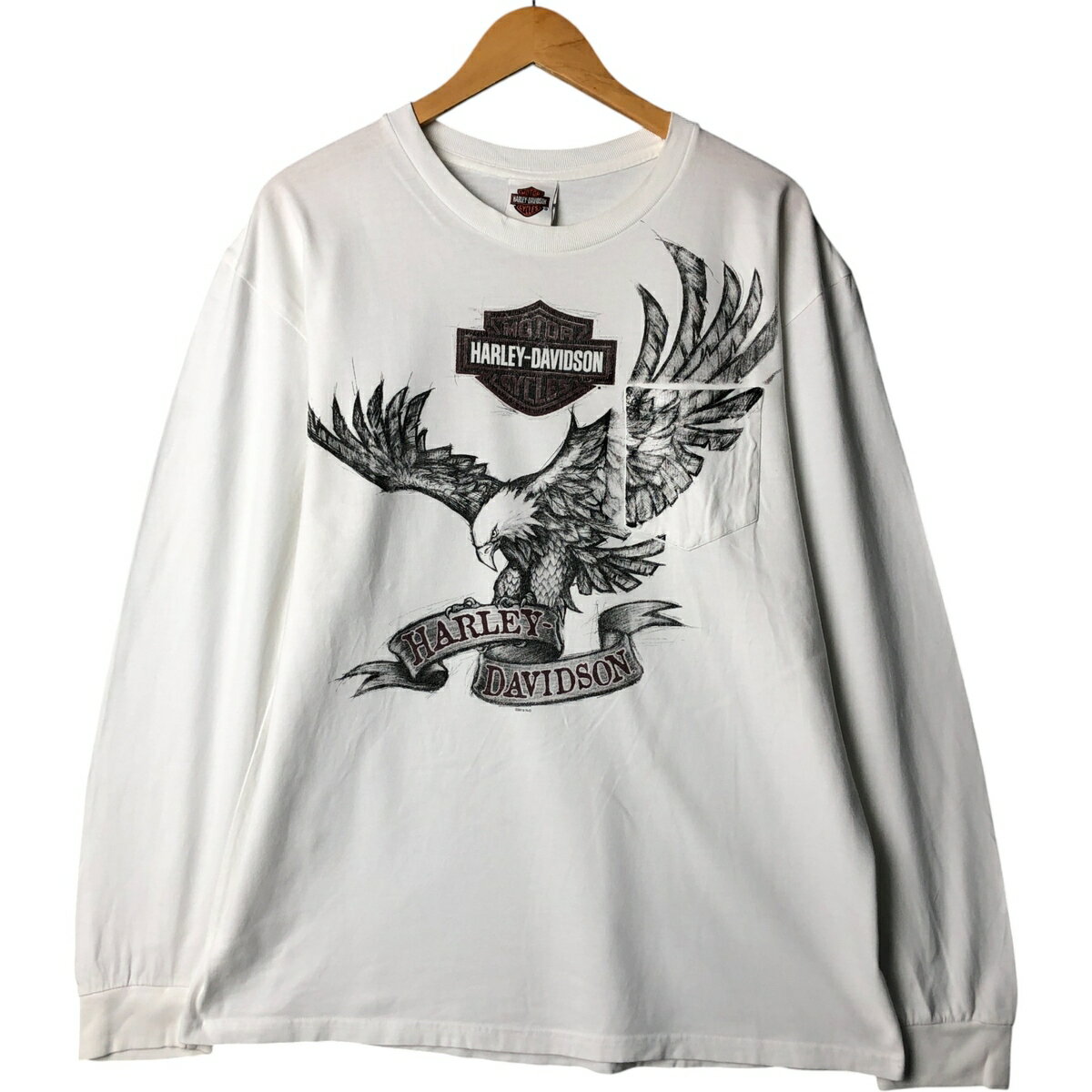 古着 ハーレーダビッドソン Harley-Davidson 鷲柄 イーグル柄 ロングTシャツ ロンT メンズL相当 /eaa568985 【中古】 【250721】 【ss2601_10】