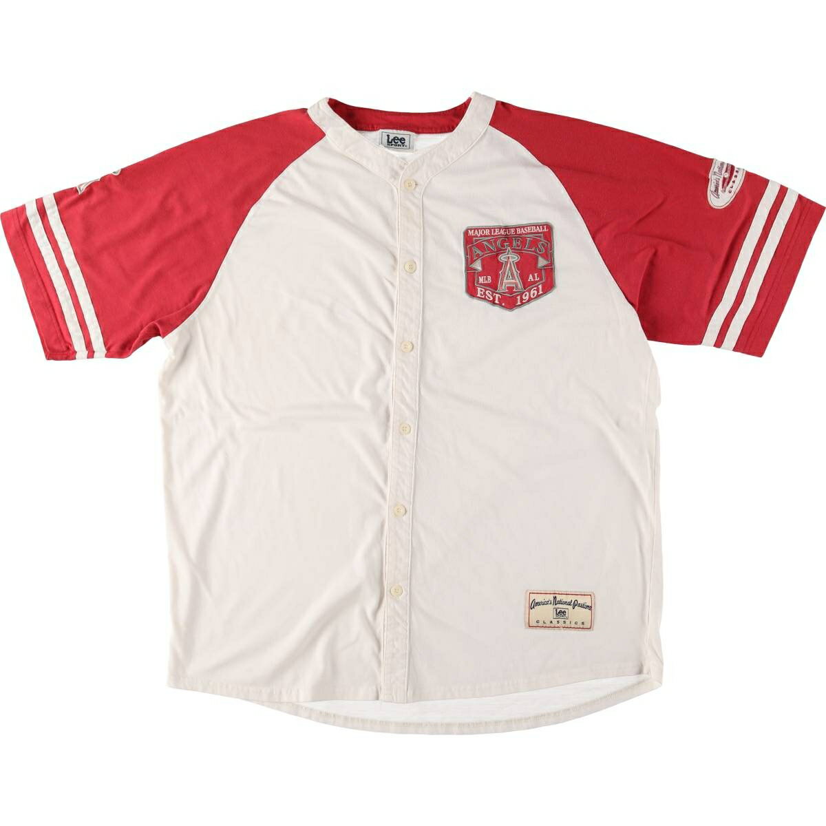 古着 90'S リー Lee SPORT MLB LOS ANGELES ANGELS ロサンゼルスエンゼルス ゲームシャツ ベースボールシャツ メンズXL相当 ヴィンテージ /eaa568996   【SS2606_10