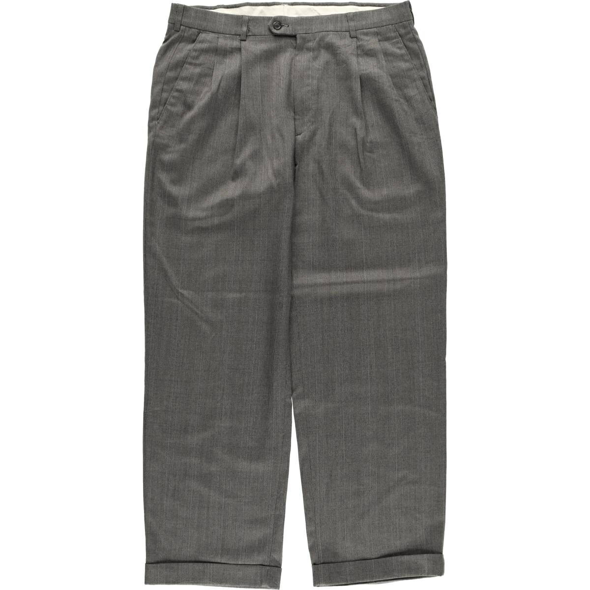 古着 ハガー haggar ツータック ガンクラブチェック スラックスパンツ メンズw34相当 /eaa569008   【SS2606_30