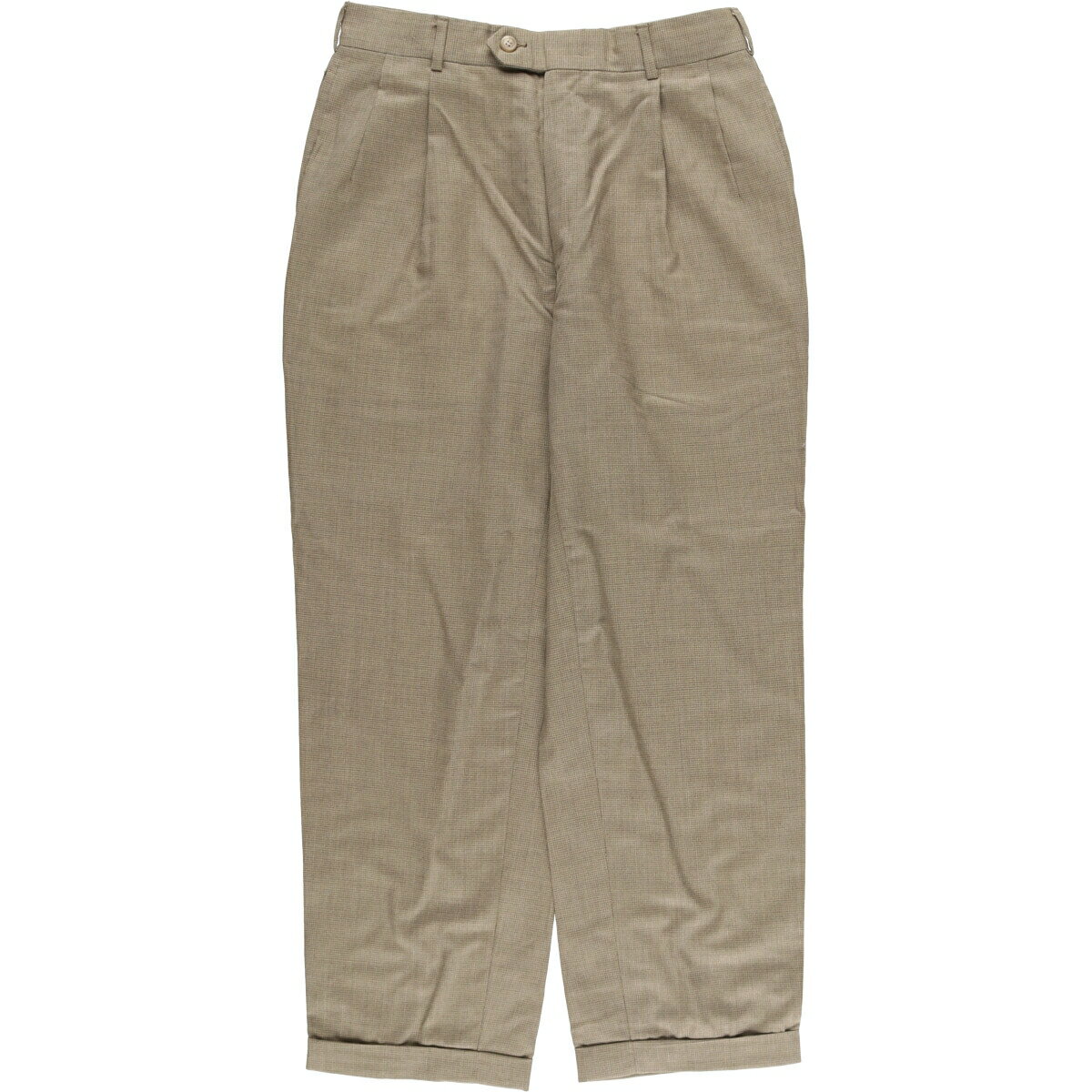 古着 ラルフローレン Ralph Lauren POLO UNIVERSITY CLUB チェック柄 千鳥格子柄 ツータック スラックスパンツ USA製 メンズw30相当 ヴィンテージ /eaa569108   