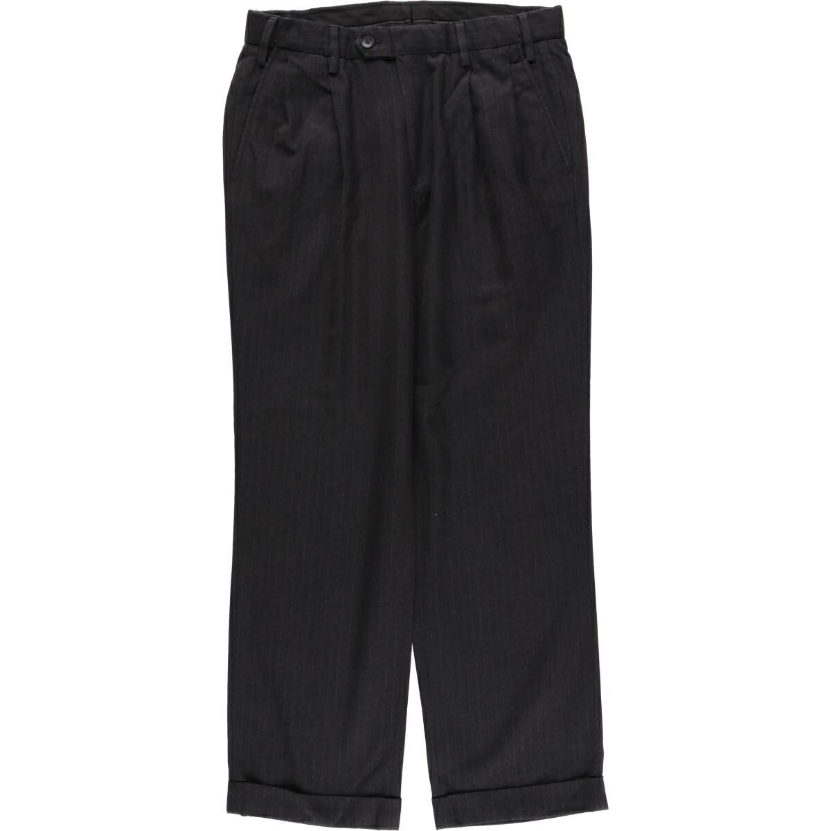 古着 VAN HEUSEN ストライプ柄 ツータック スラックスパンツ メンズw32相当 /eaa569140   